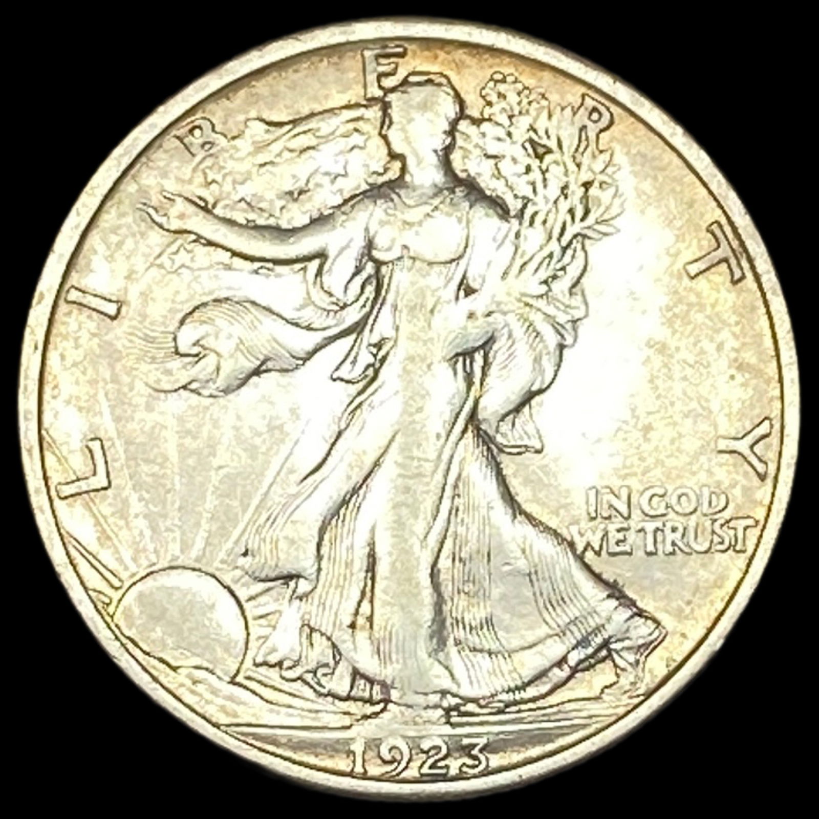 1923-S Silver Walking Liberty Half Dollar NEARLY UNCIRCULATED (1 of 2)