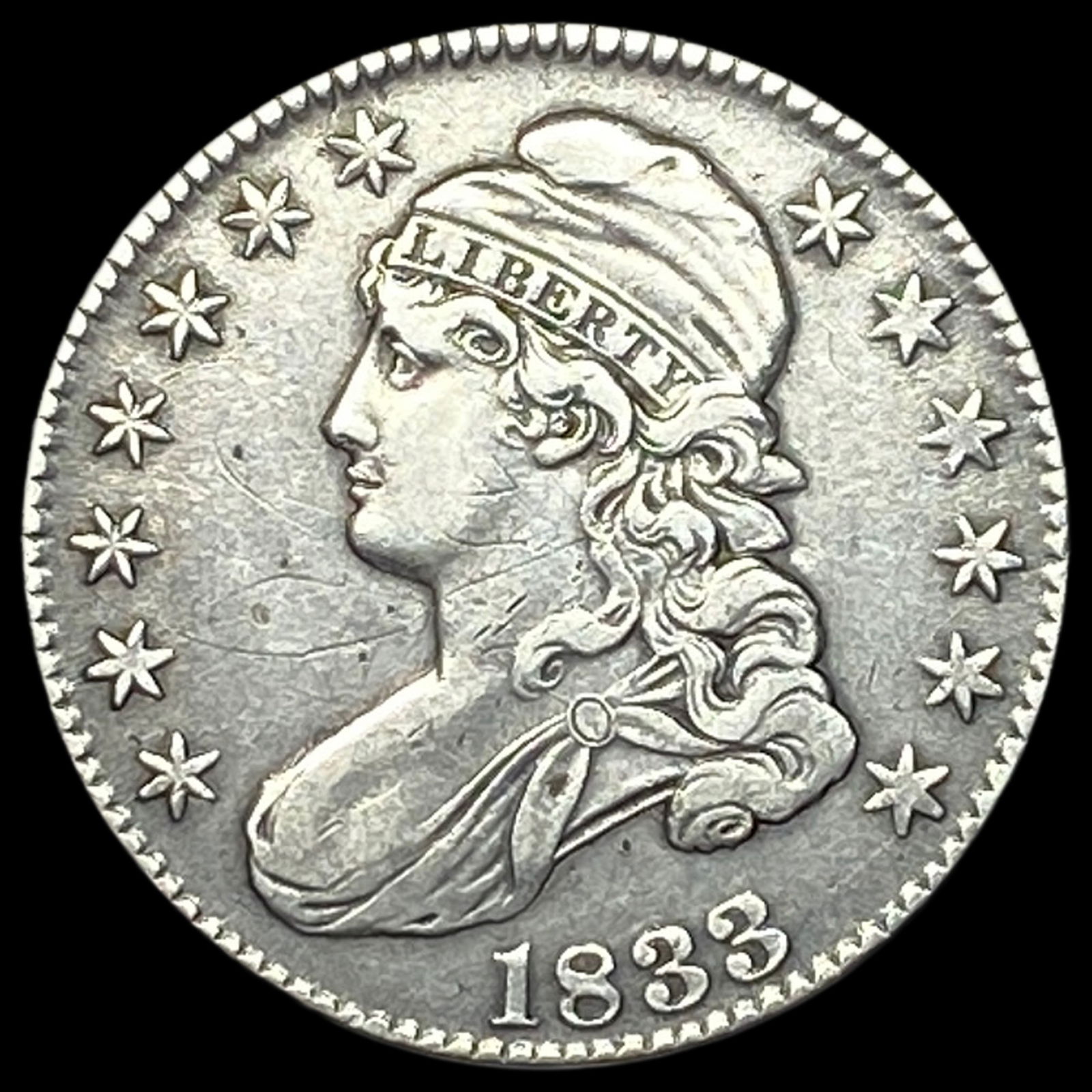1833 Silver Capped Bust Half Dollar NEARLY UNCIRCULATED (1 of 2)