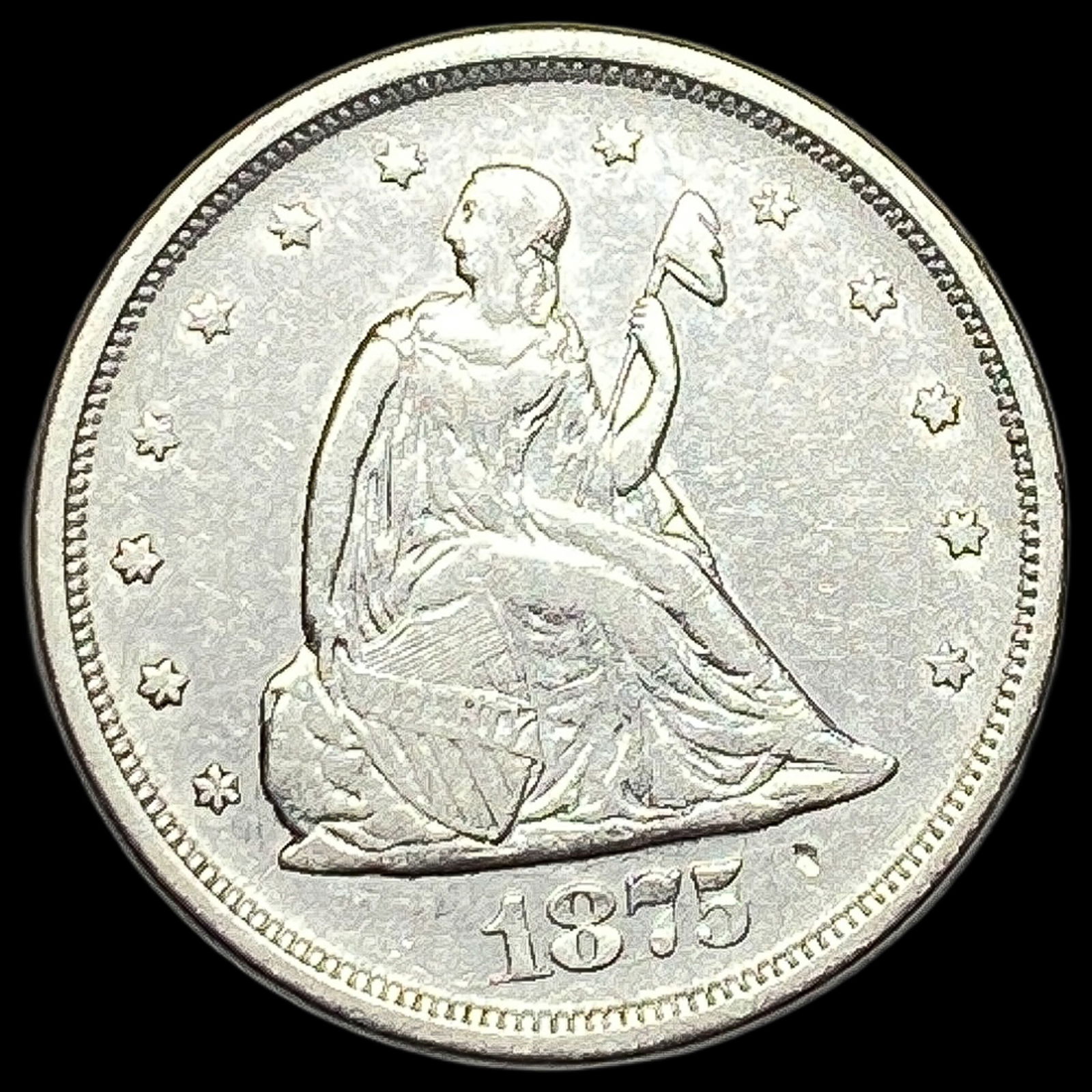 1875-S Silver Twenty Cents CLOSELY UNCIRCULATED (1 of 2)
