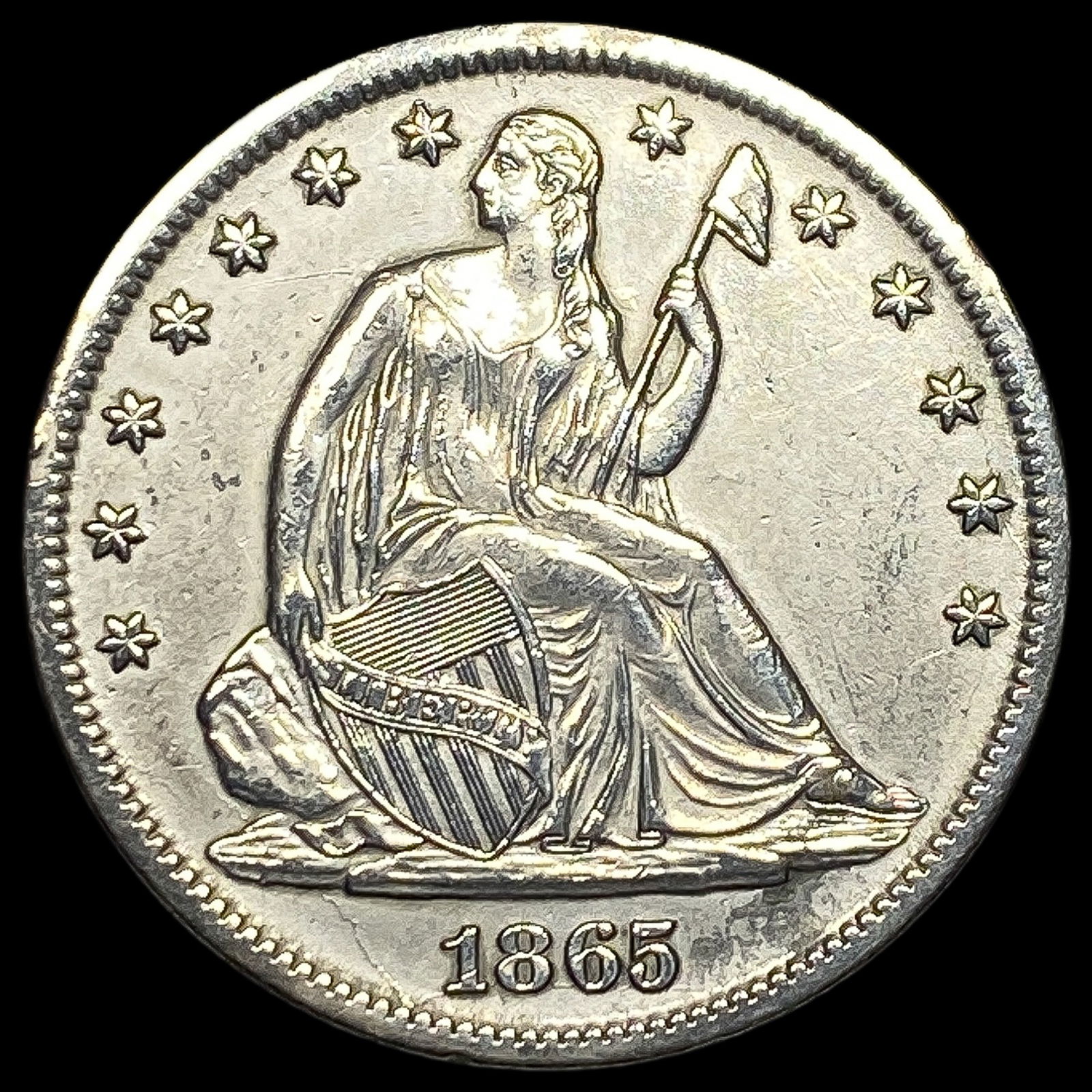 1865-S Silver Half Dollar CLOSELY UNCIRCULATED (1 of 2)