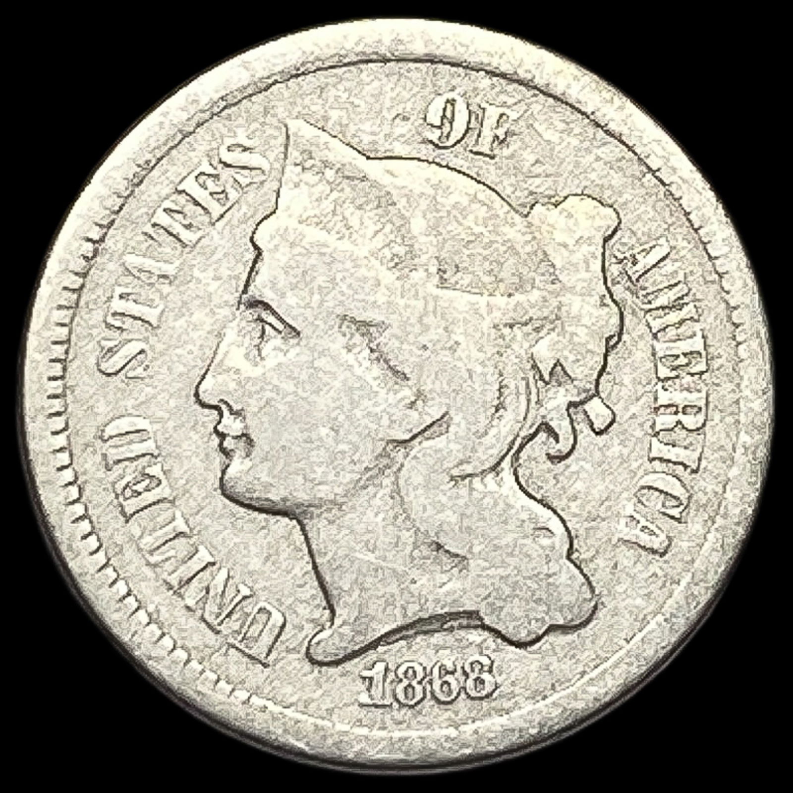 1868 Nickel Three-Cent Piece NICELY CIRCULATED (1 of 2)