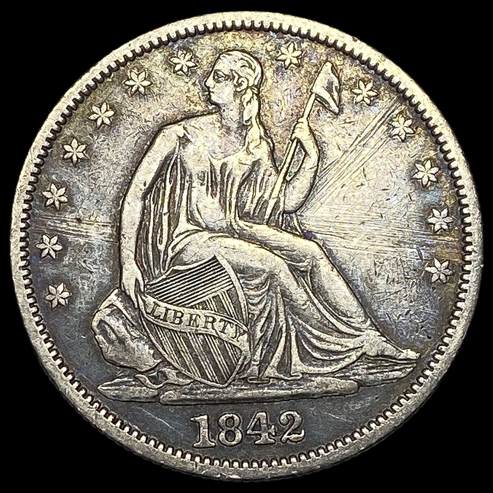 1842 Silver Half Dollar (Seated Liberty) HIGH GRADE (1 of 2)