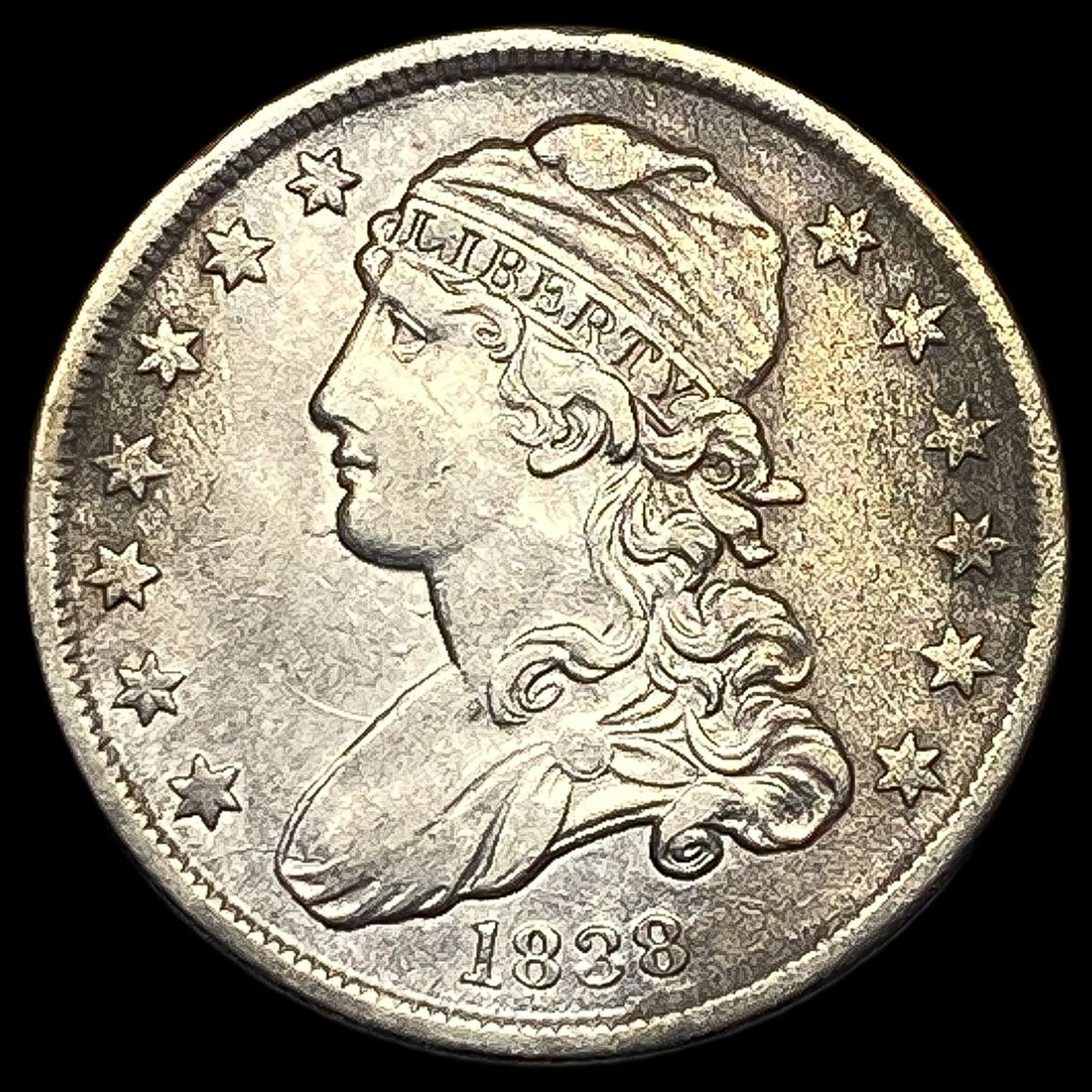 1838 Capped Bust Silver Quarter NEARLY UNCIRCULATED (1 of 2)