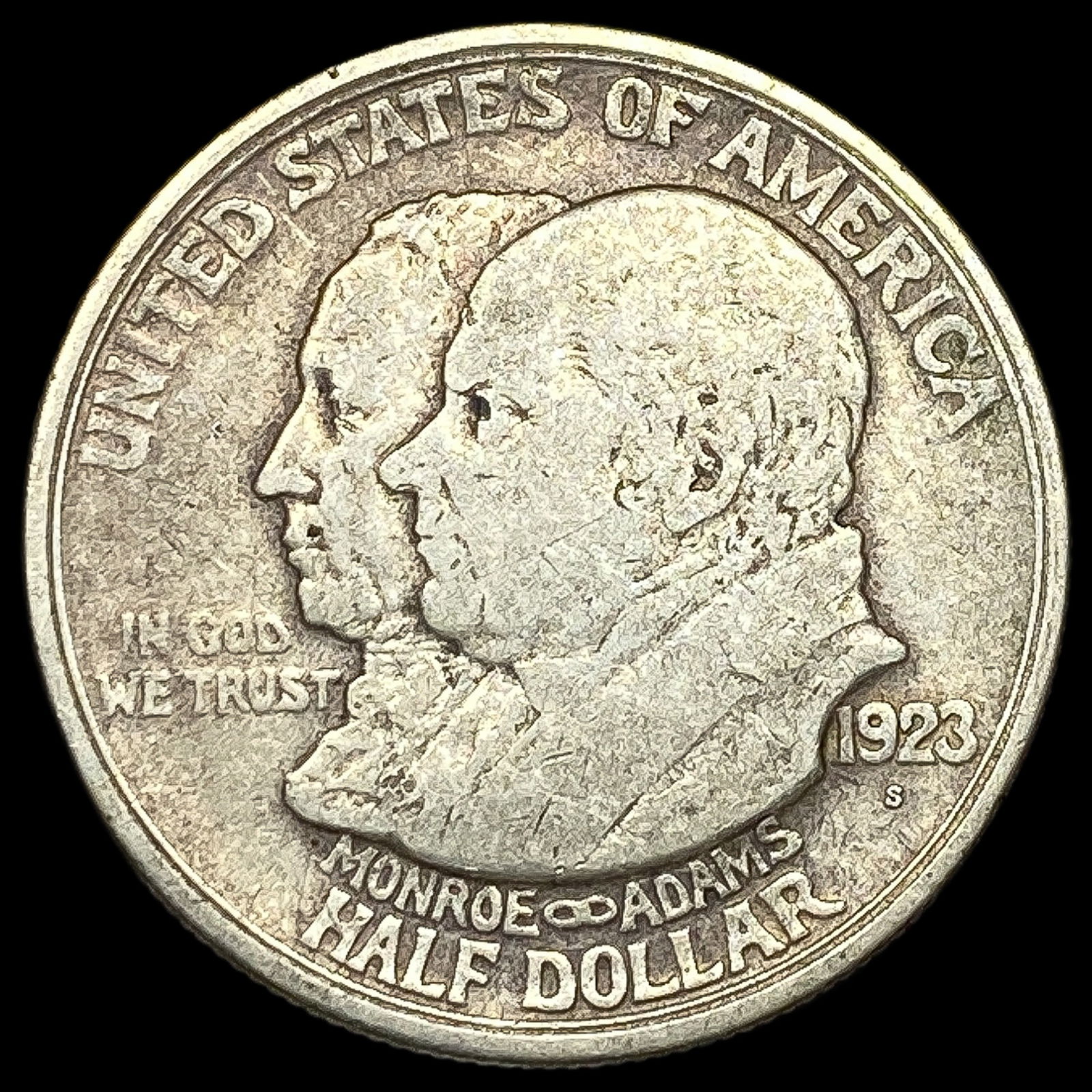 1923-S Silver Monroe Doctrine Half Dollar NICELY CIRCULATED (1 of 2)