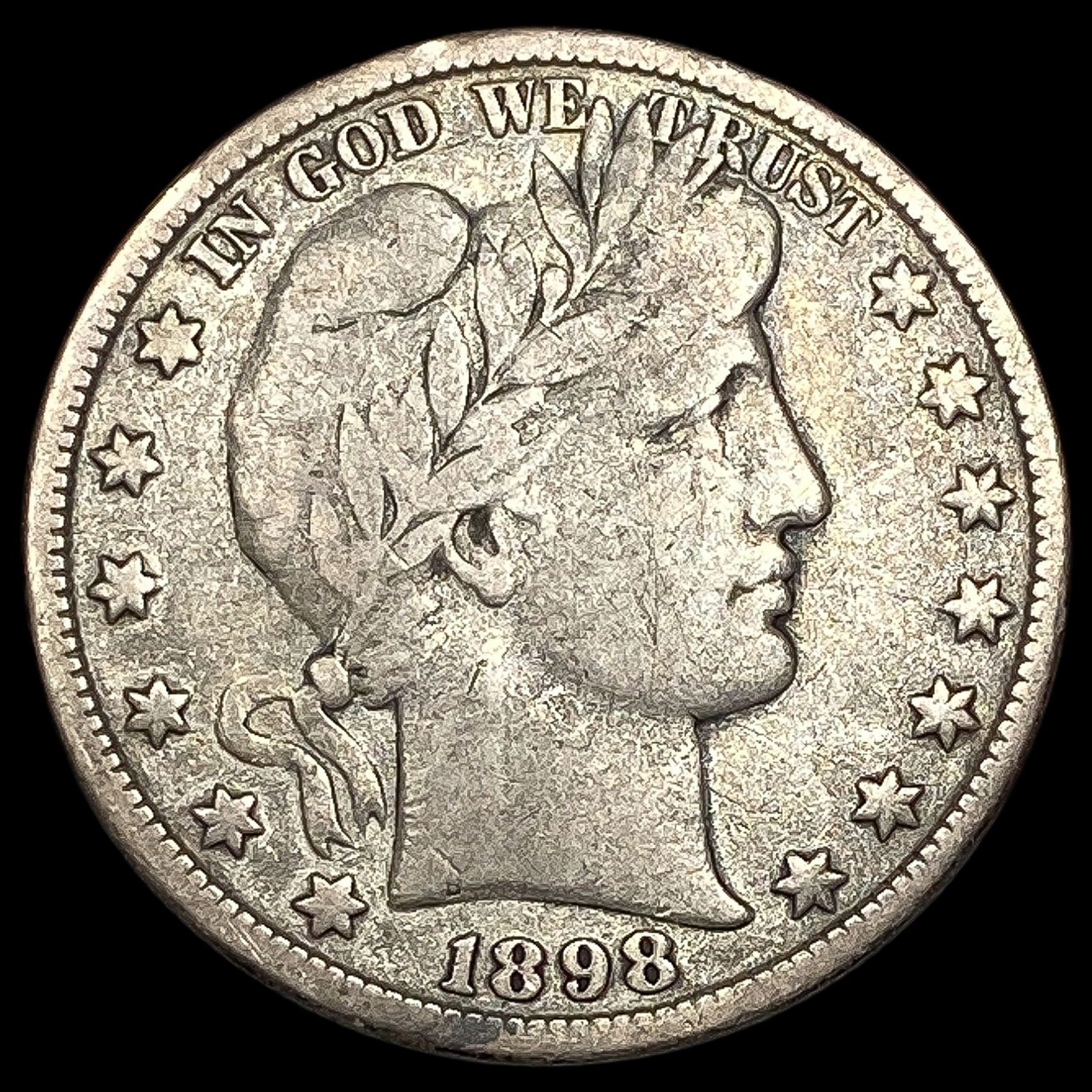 1898 Silver Barber Half Dollar LIGHTLY CIRCULATED (1 of 2)