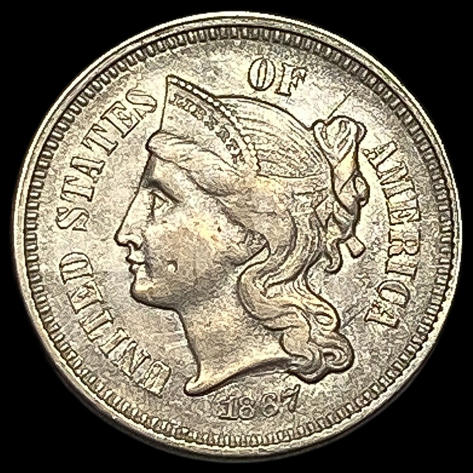 1867 Nickel Three-Cent Piece UNCIRCULATED (1 of 2)