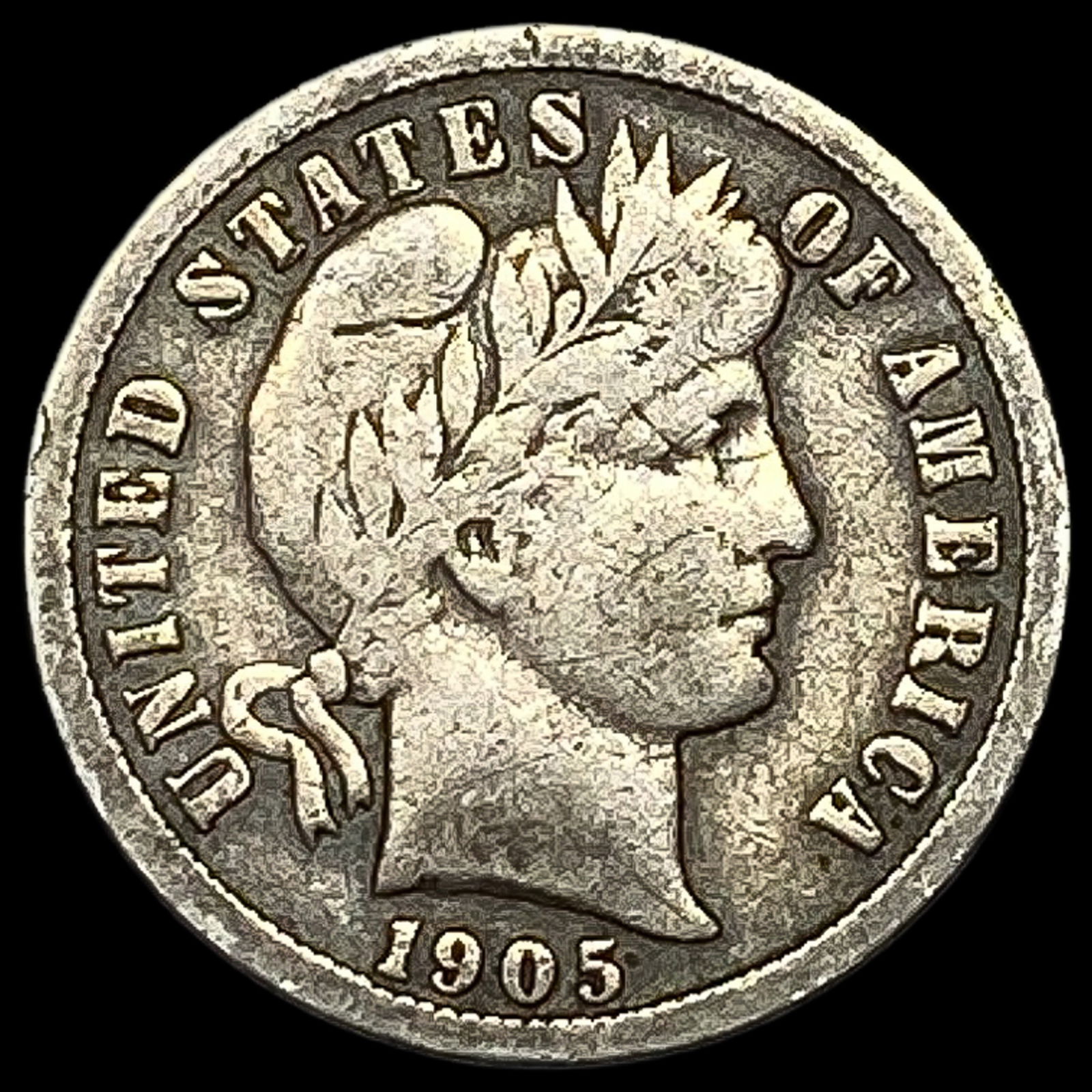1905-O Silver Barber Dime NICELY CIRCULATED (1 of 2)