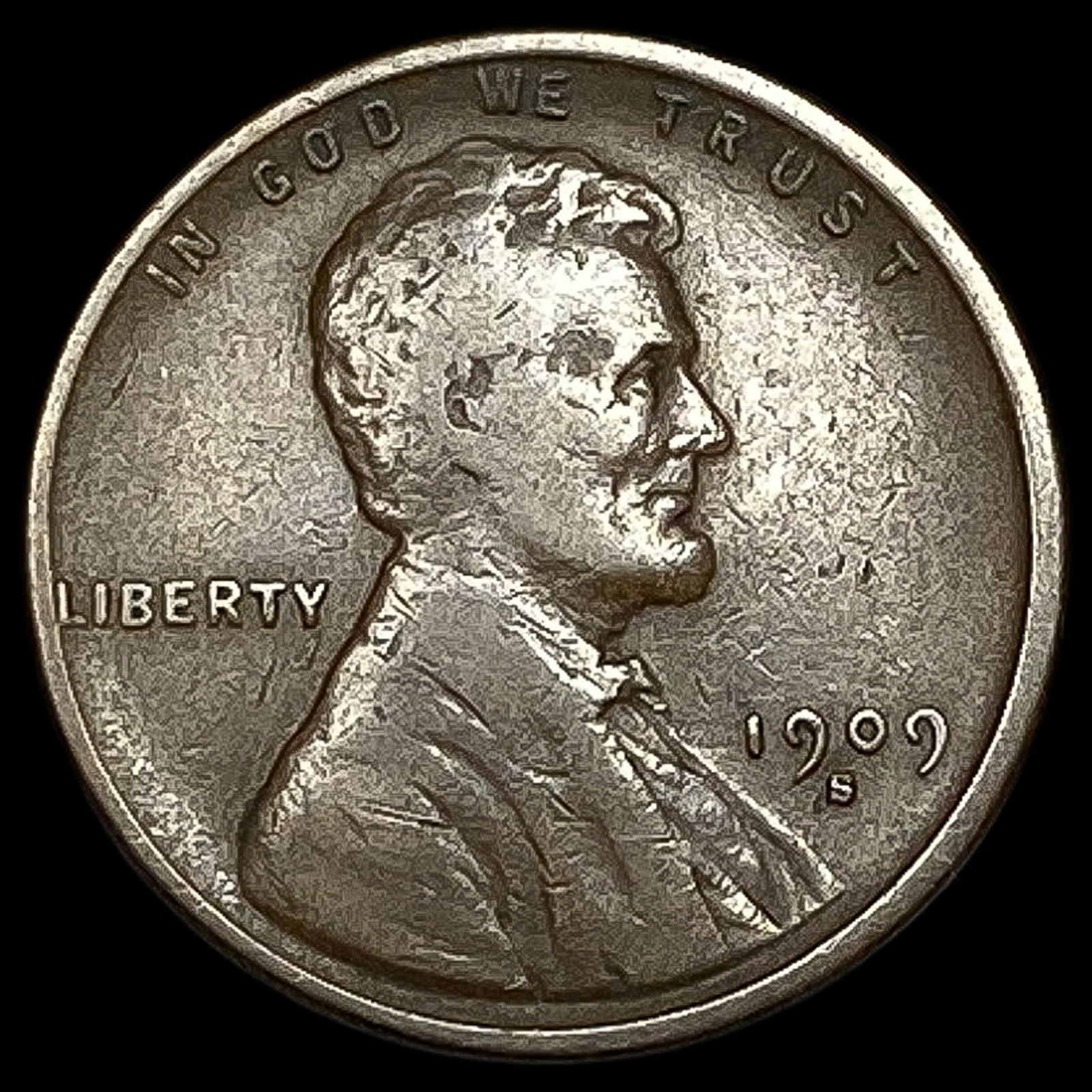 1909-S Lincoln Wheat Cent LIGHTLY CIRCULATED (1 of 2)