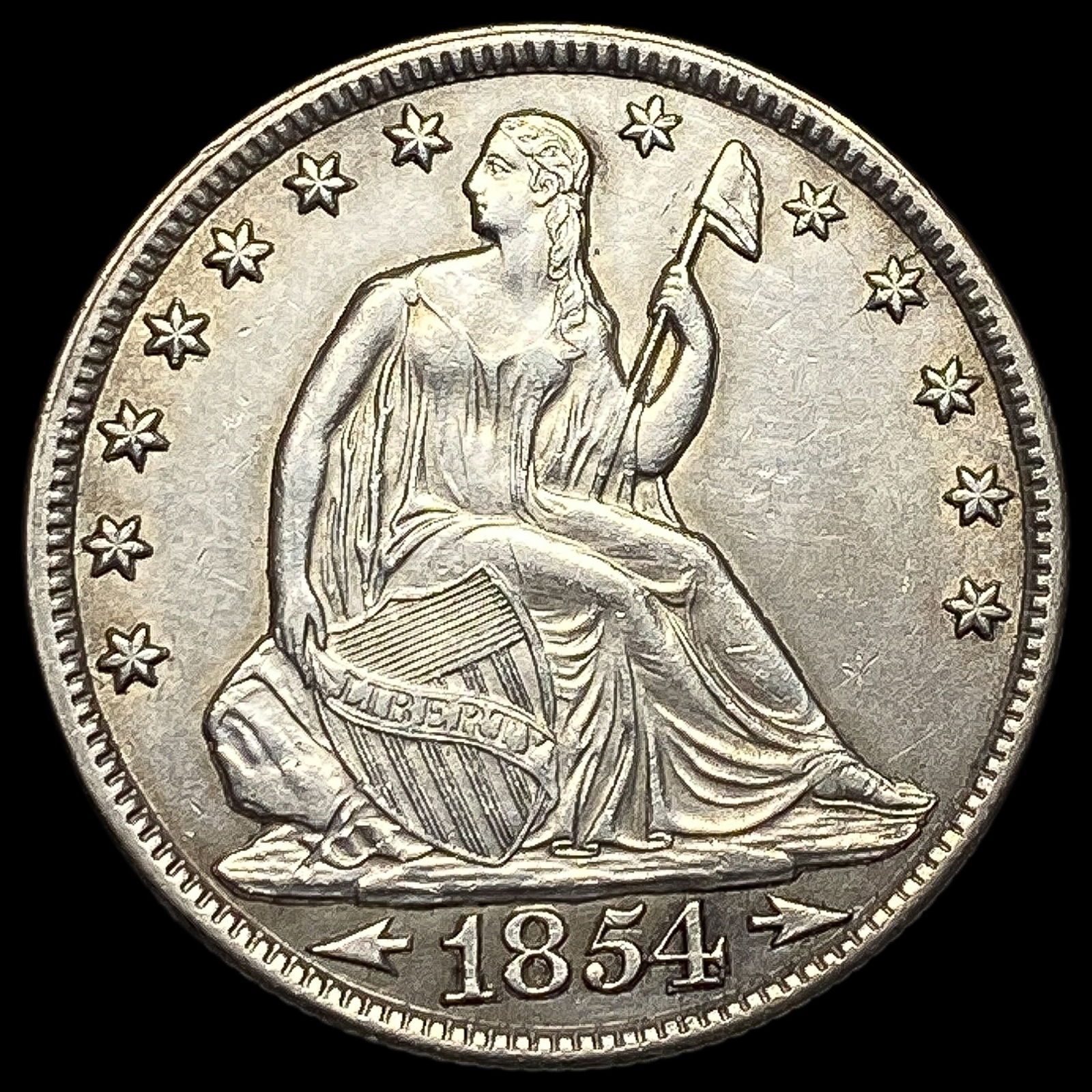 1854-O Silver Half Dollar CLOSELY UNCIRCULATED (1 of 2)