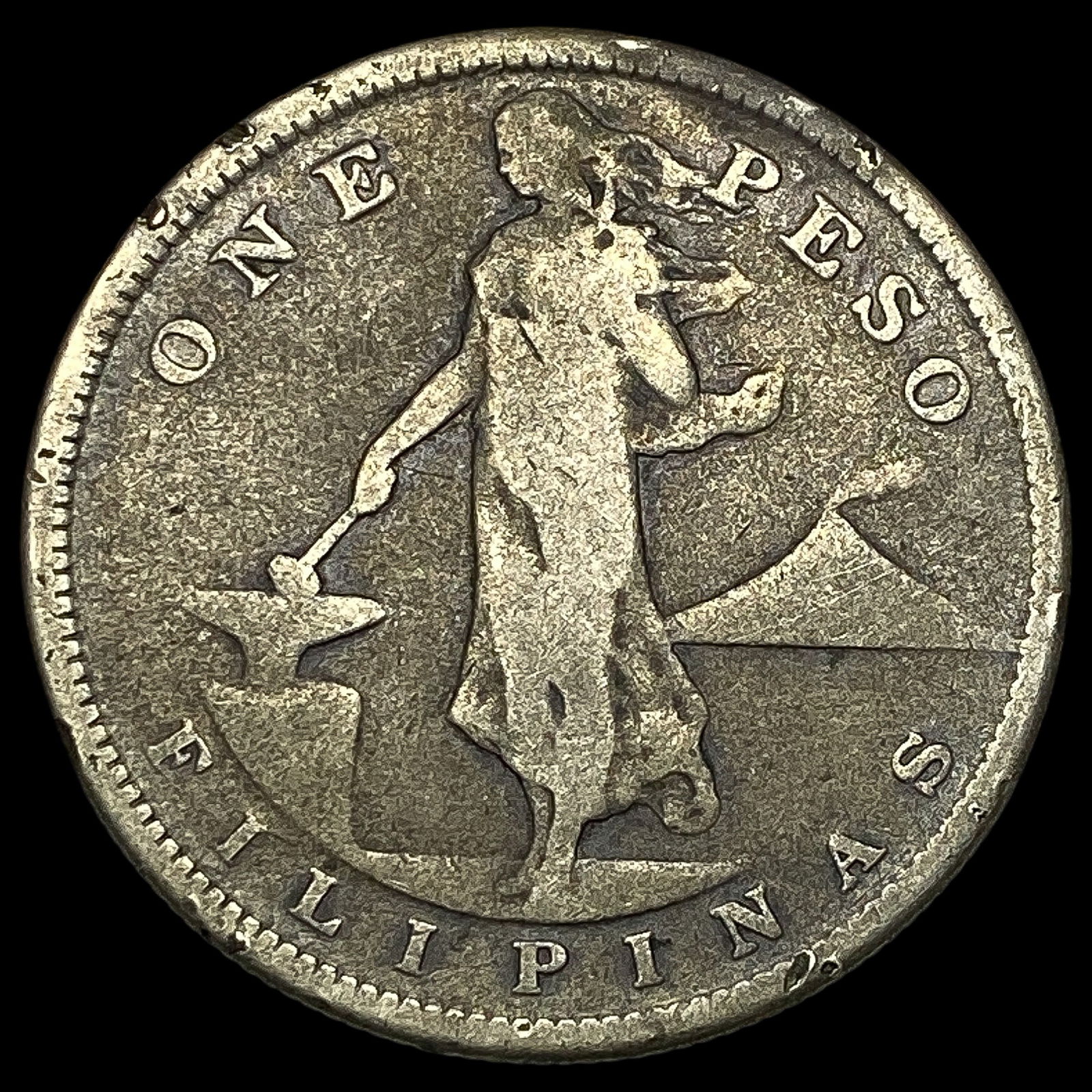 1907-S Silver One Peso Philippines NICELY CIRCULATED (1 of 2)