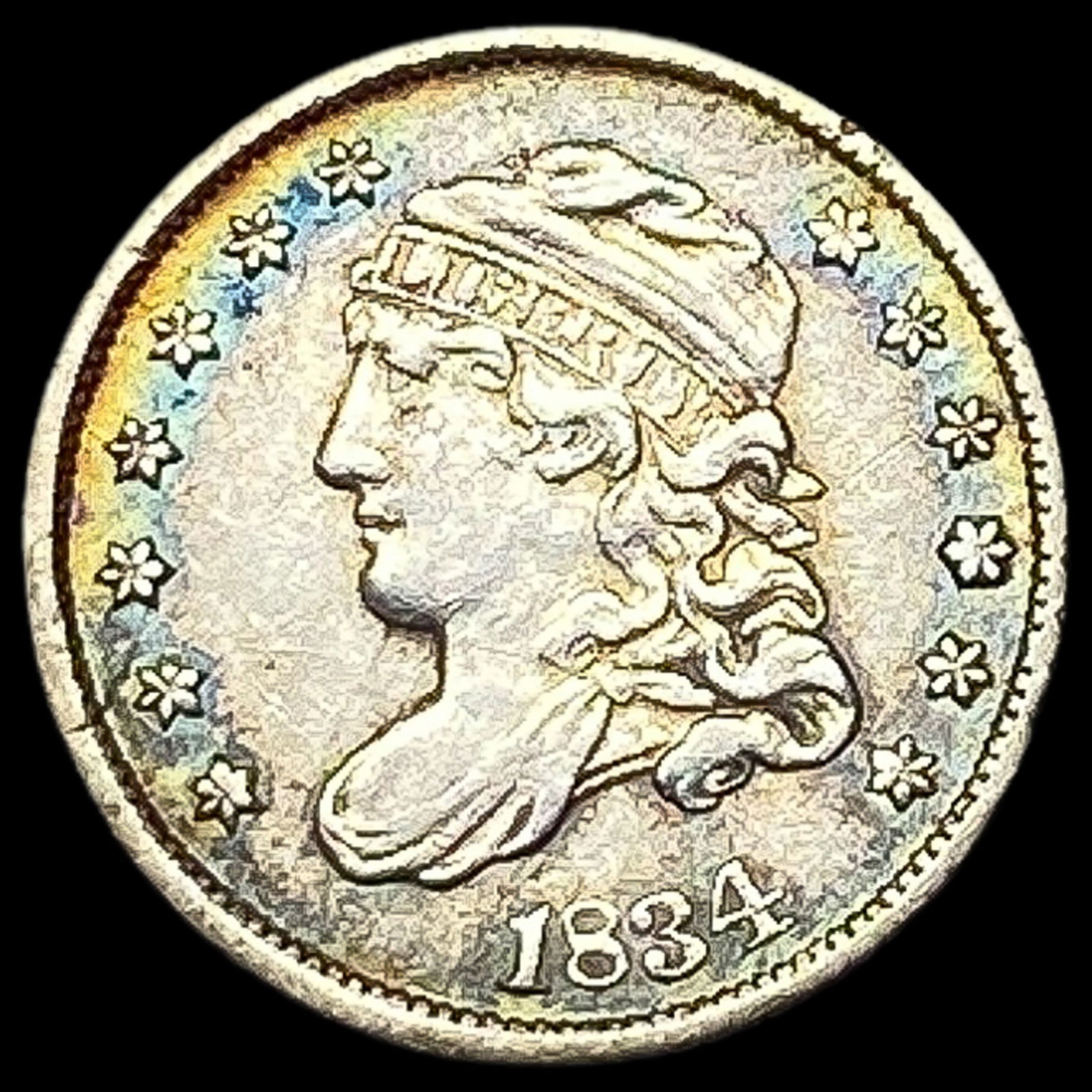 1834 Capped Bust Half Dime NEARLY UNCIRCULATED (1 of 2)