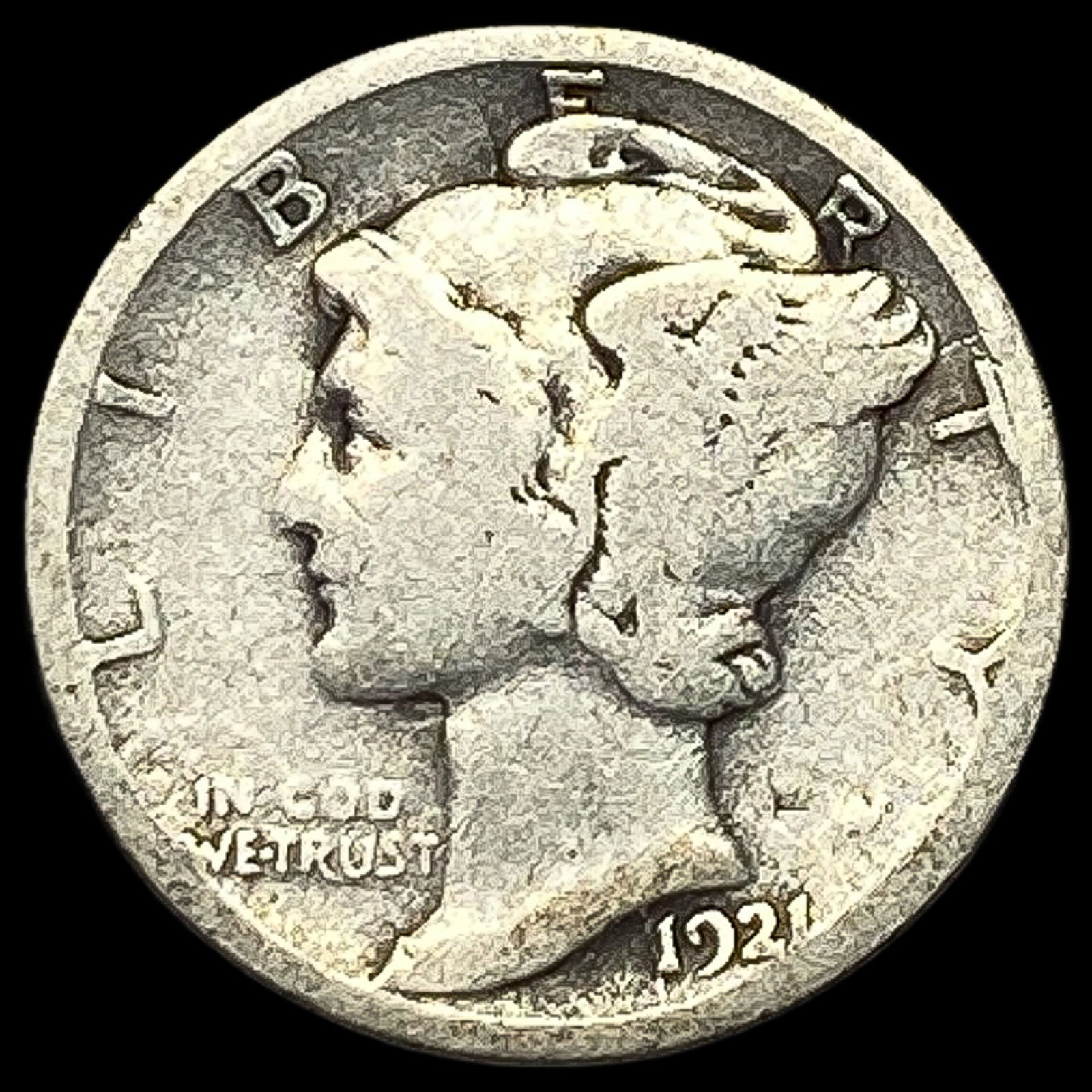 1921 Mercury Dime NICELY CIRCULATED (1 of 2)