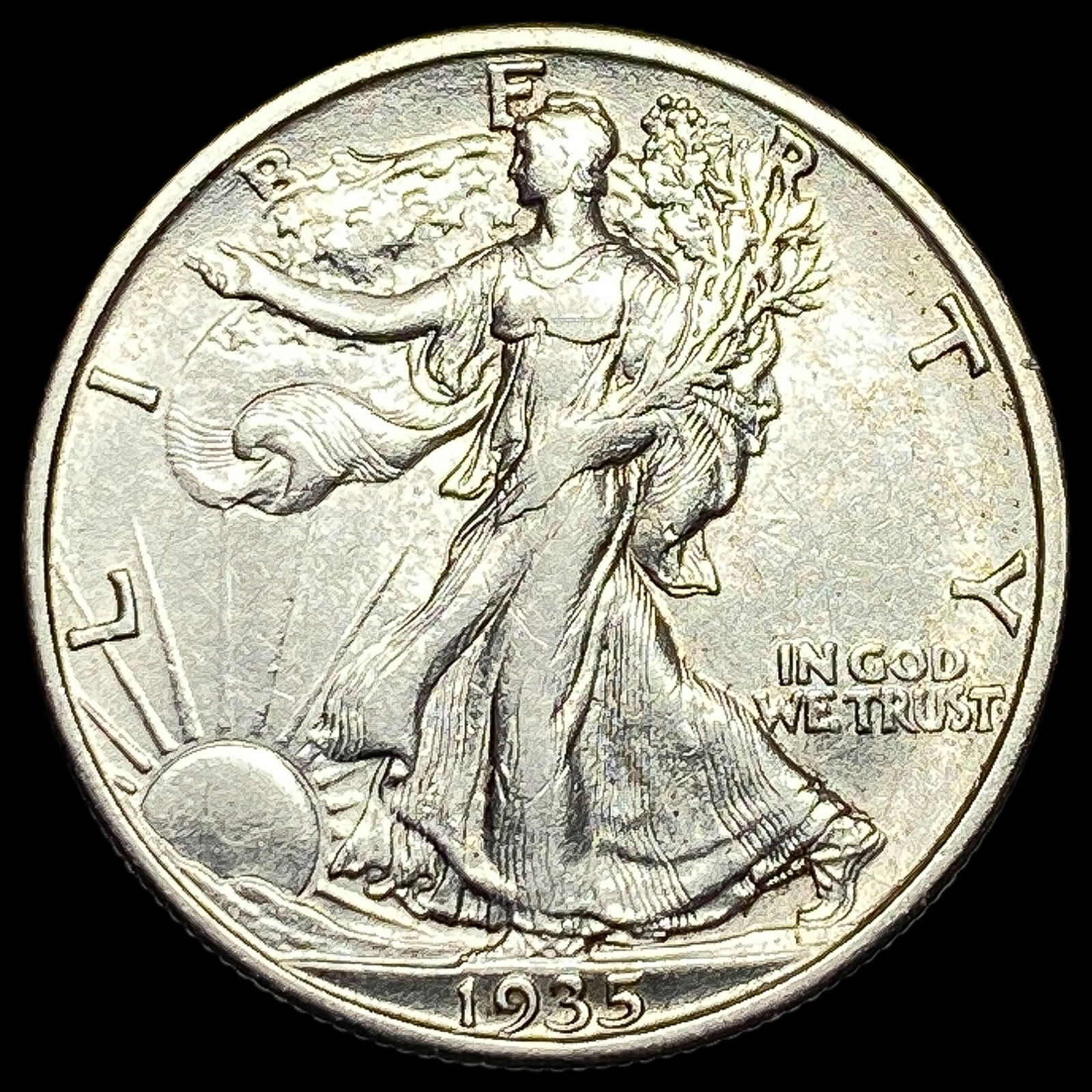 1935-D Silver Walking Liberty Half Dollar CLOSELY UNCIRCULATED (1 of 2)