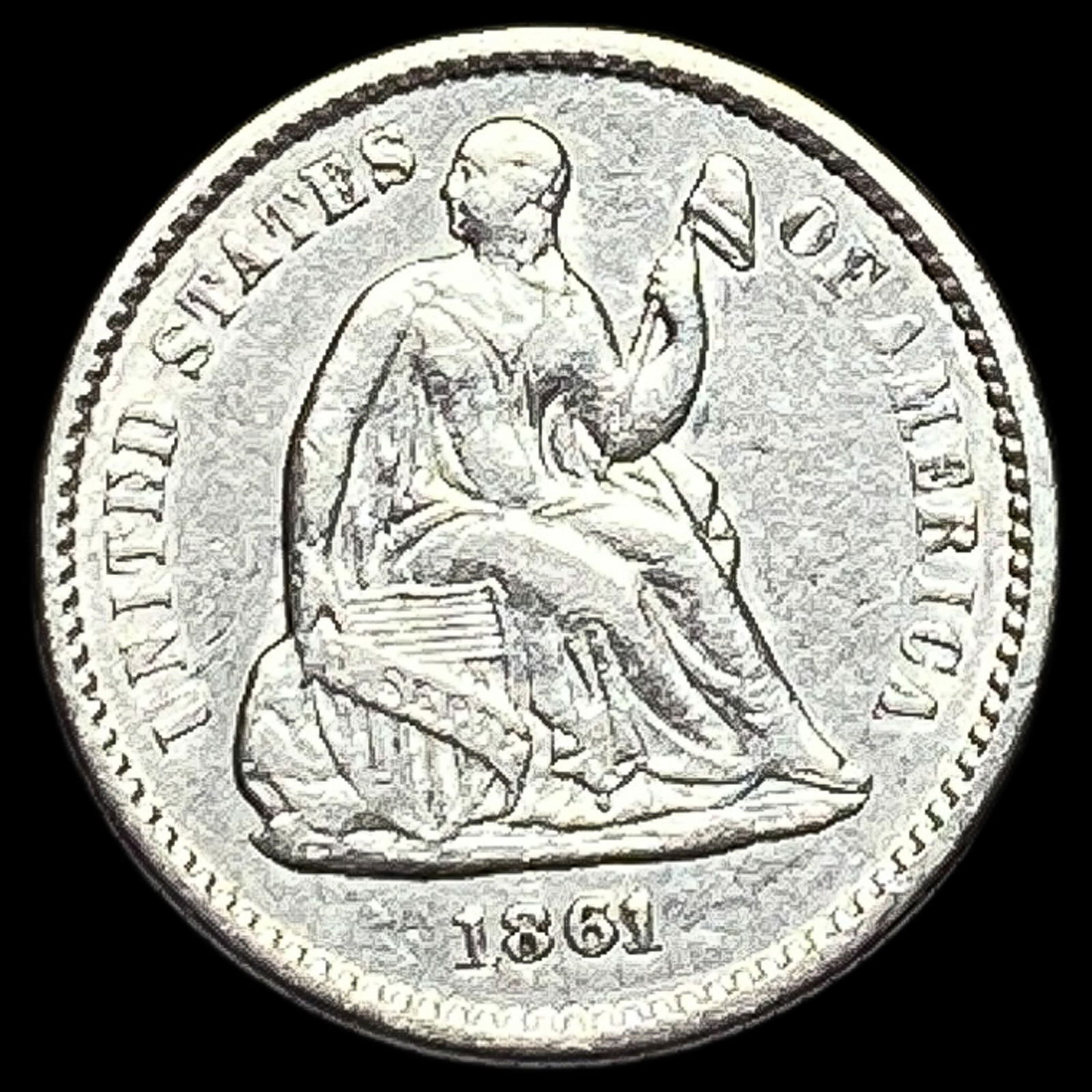 1861 Silver Half Dime CLOSELY UNCIRCULATED (1 of 2)