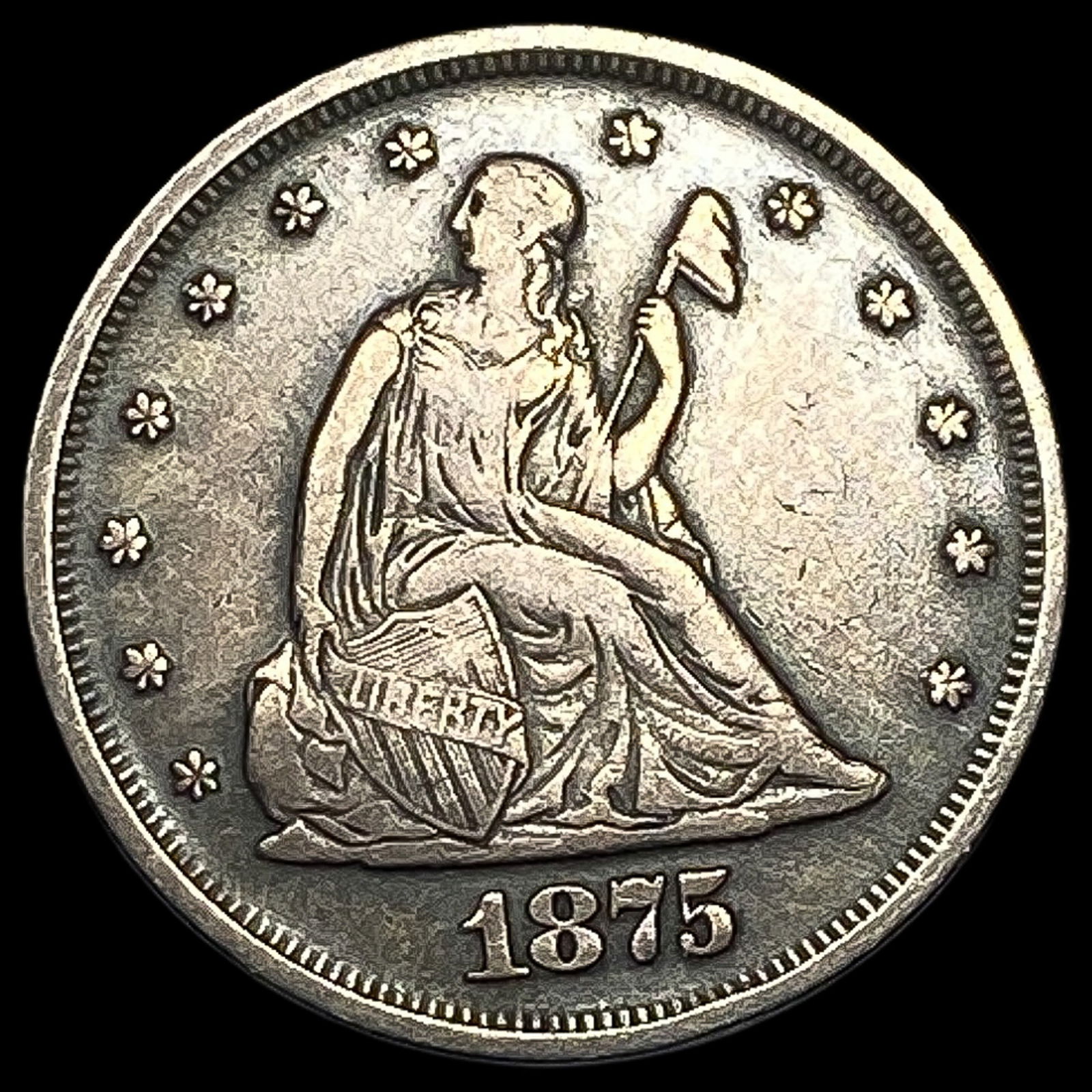 1875 Seated Liberty Twenty Cents NEARLY UNCIRCULATED (1 of 2)