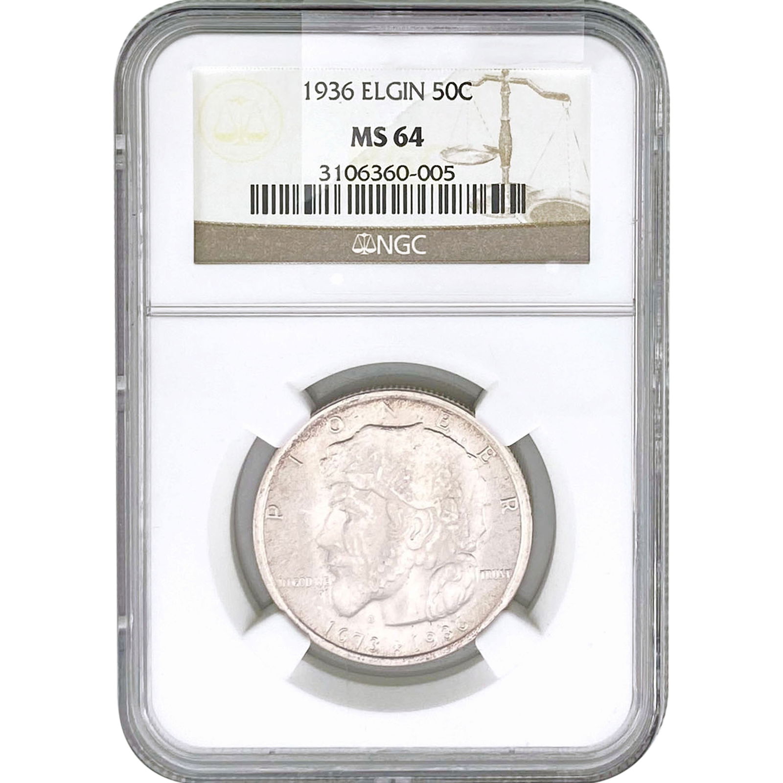 1936 Elgin Half Dollar NGC MS64 (1 of 2)