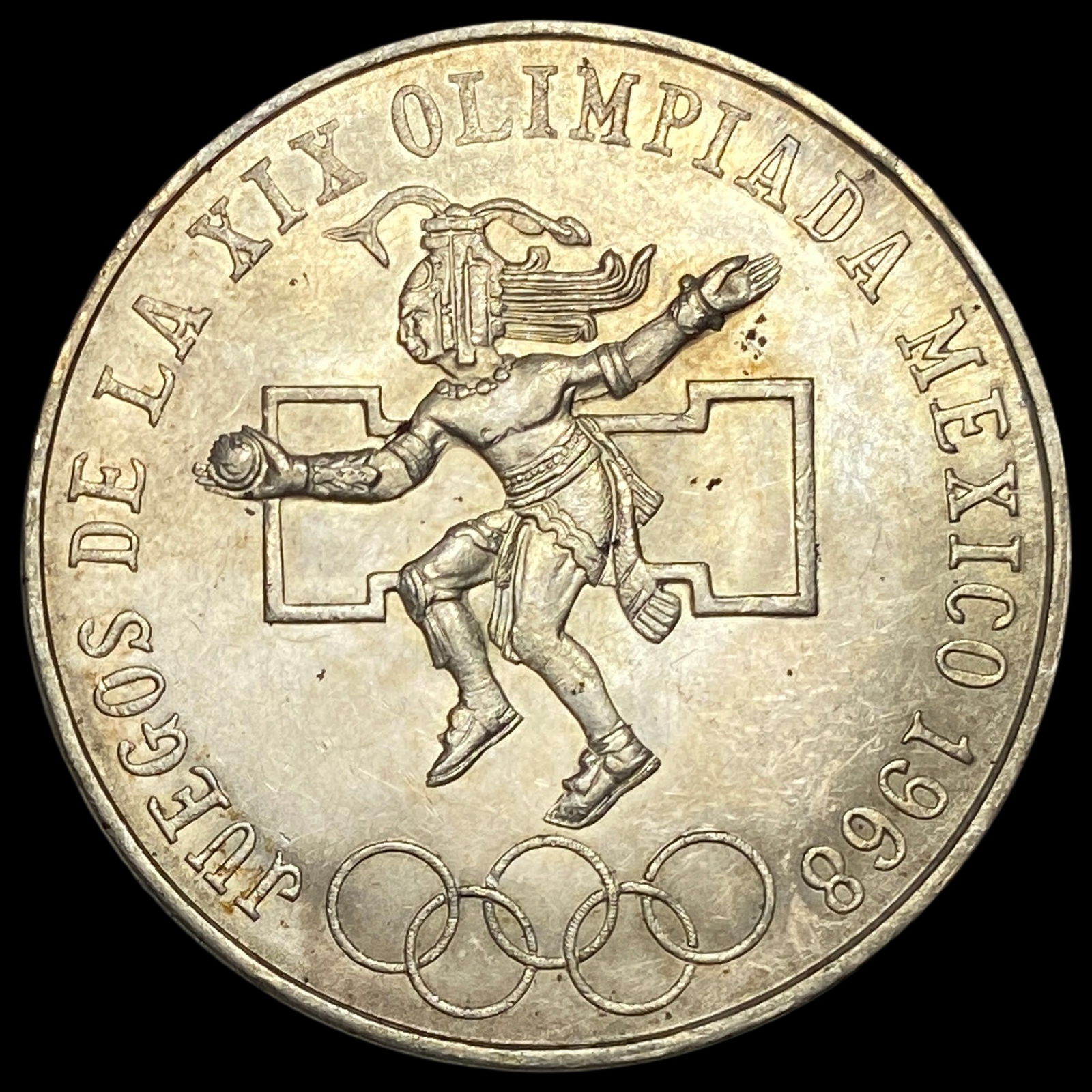 1968 Mexico Silver 25 Pesos Dancing Aztec UNCIRCULATED (1 of 2)