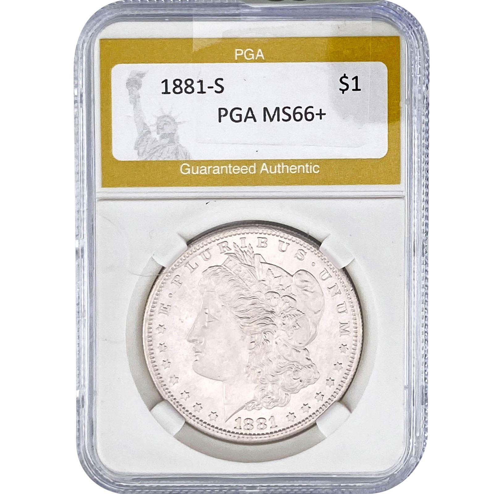 1881-S Morgan Silver Dollar PGA MS66+: 1881-S Morgan Silver Dollar PGA MS66+