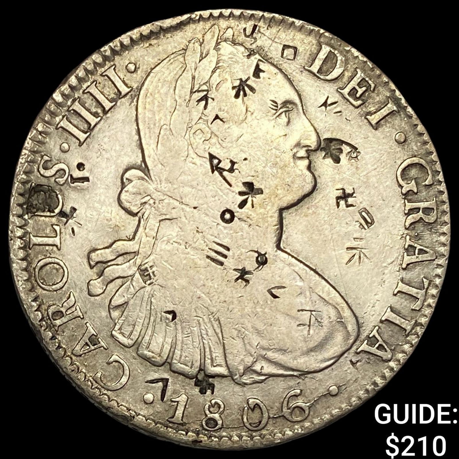 1806 Mo Mexico Silver 8 Reales Chopmark NEARLY UNCIRCULATED (1 of 2)