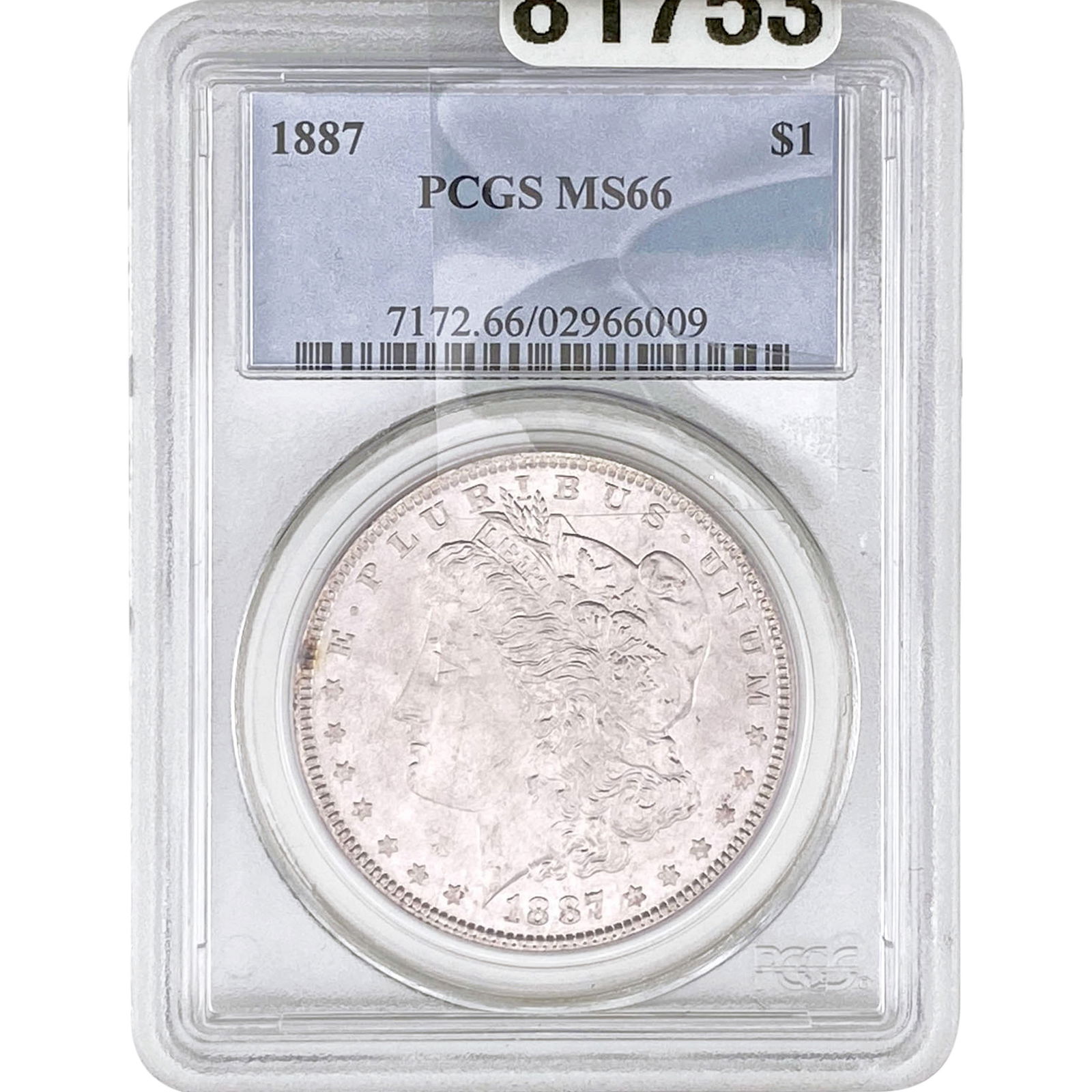 1887 Morgan Silver Dollar PCGS MS66: 1887 Morgan Silver Dollar PCGS MS66