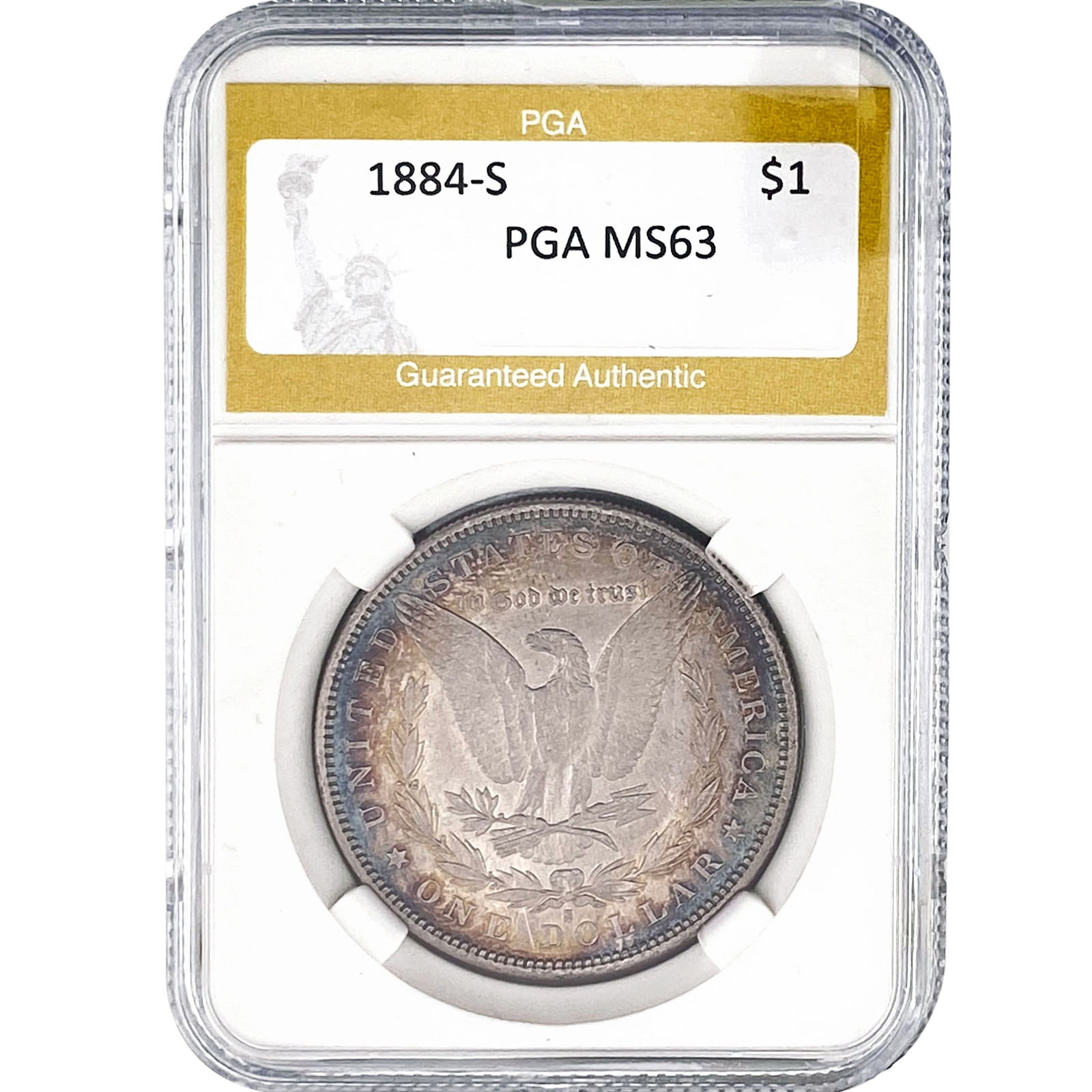 1884-S Morgan Silver Dollar PGA MS63: 1884-S Morgan Silver Dollar PGA MS63