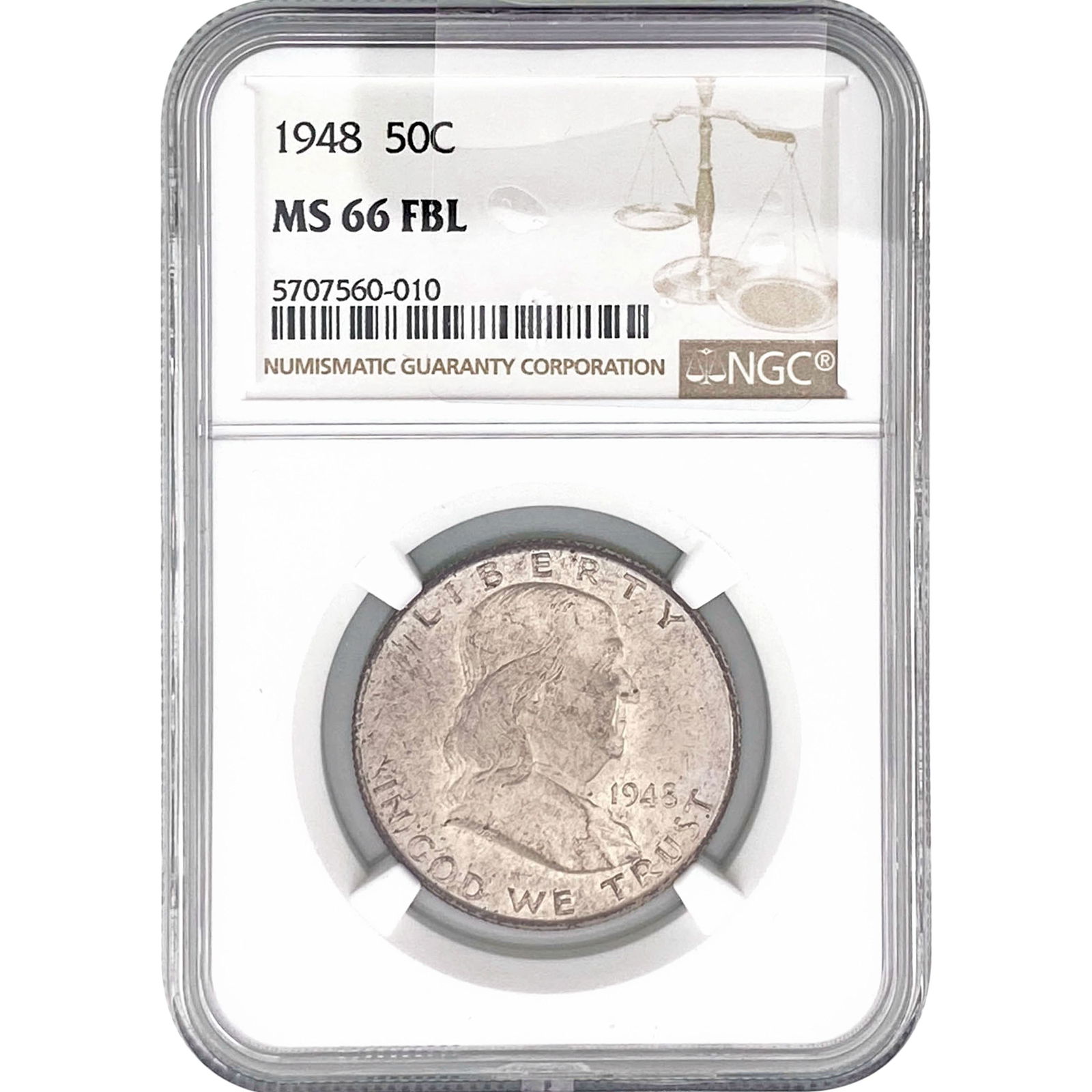 1948 Franklin Half Dollar NGC MS66 FBL (1 of 2)