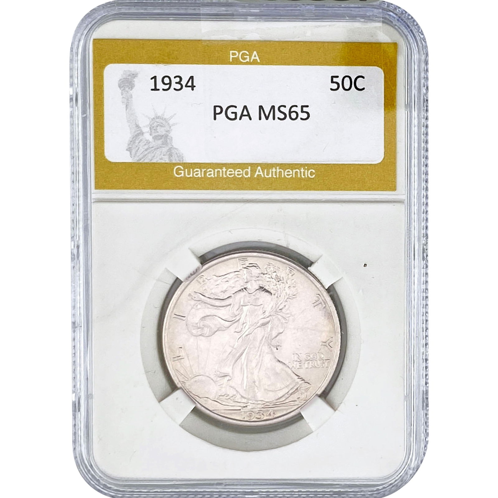 1934 Walking Liberty Half Dollar PGA MS65: 1934 Walking Liberty Half Dollar PGA MS65
