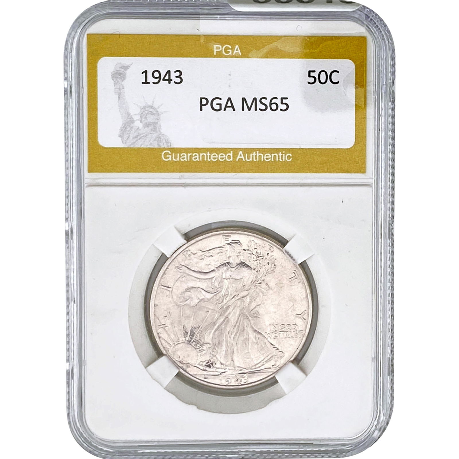 1943 Walking Liberty Half Dollar PGA MS65: 1943 Walking Liberty Half Dollar PGA MS65