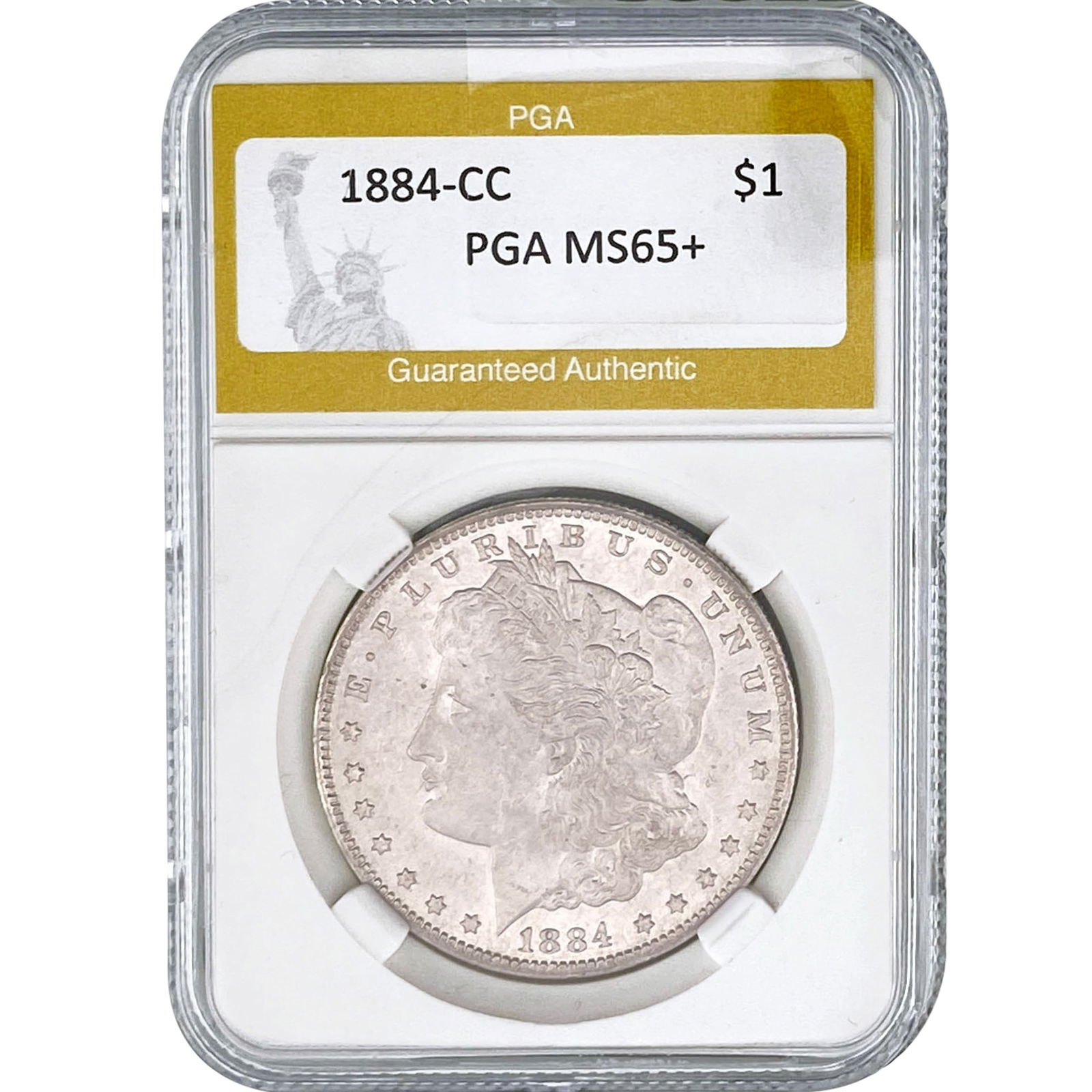 1884-CC Morgan Silver Dollar PGA MS65+: 1884-CC Morgan Silver Dollar PGA MS65+