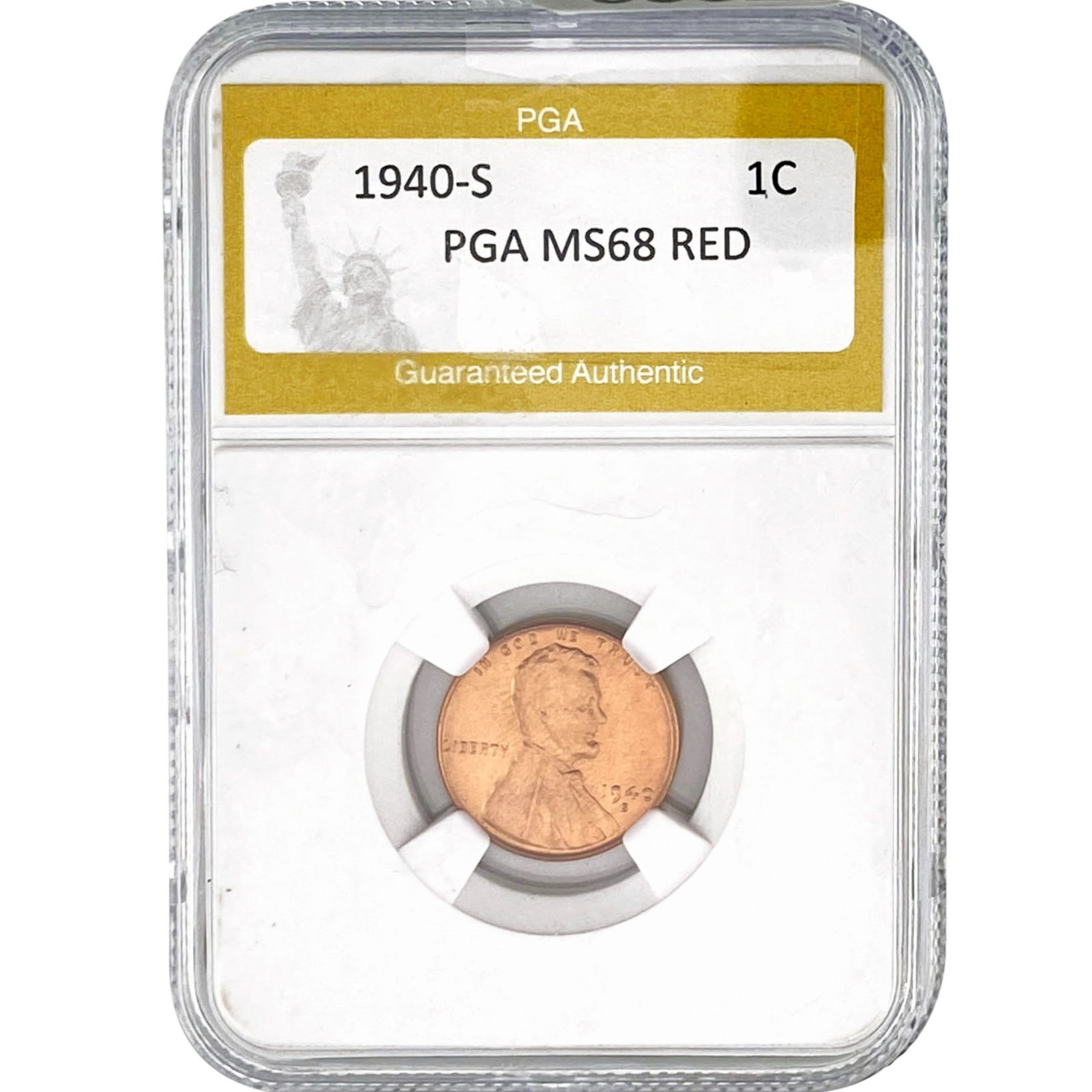 1940-S Wheat Cent PGA MS68 RED (1 of 2)