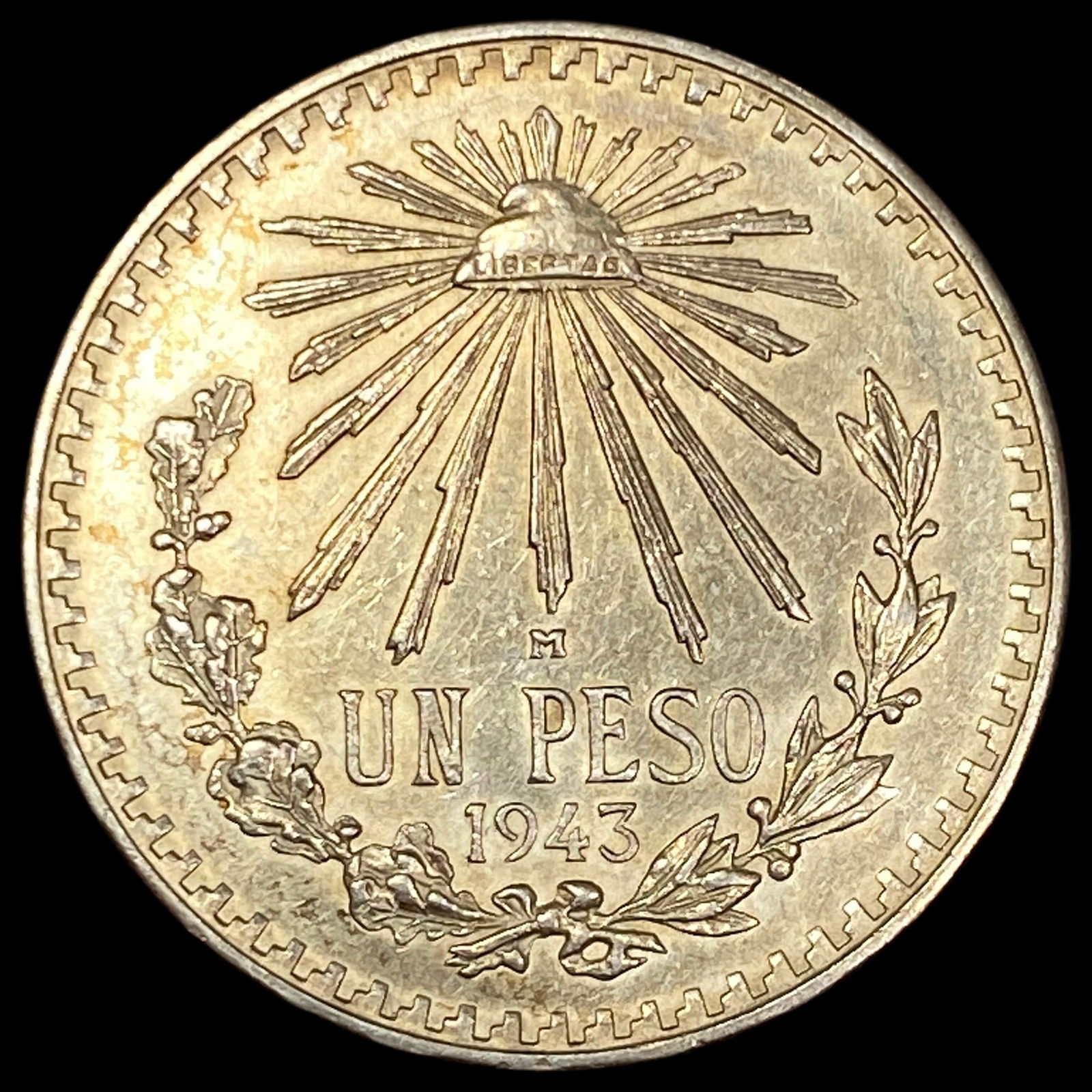 1943 M Mexico Silver 1 Peso UNCIRCULATED (1 of 2)