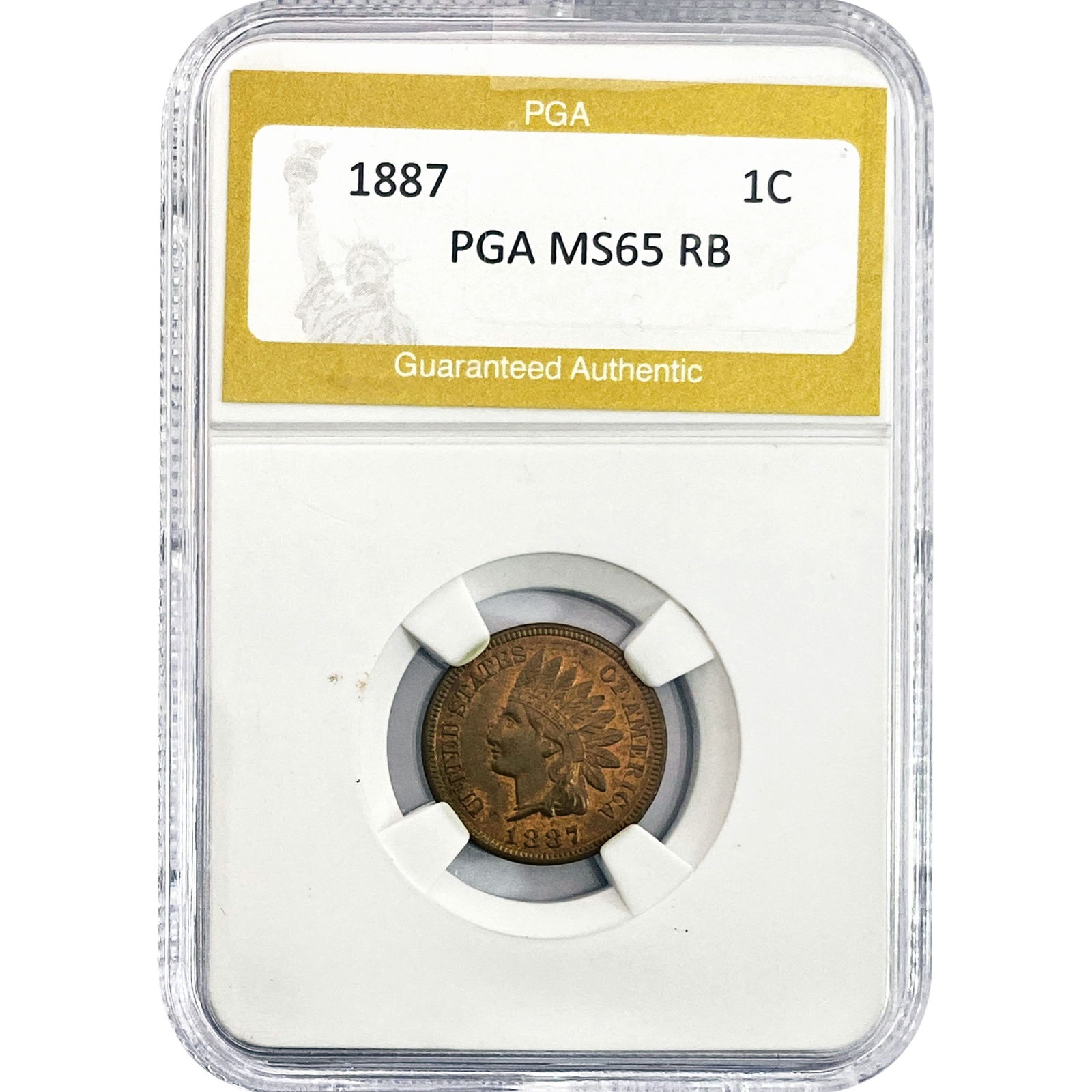 1887 Indian Head Cent PGA MS65 RB (1 of 2)