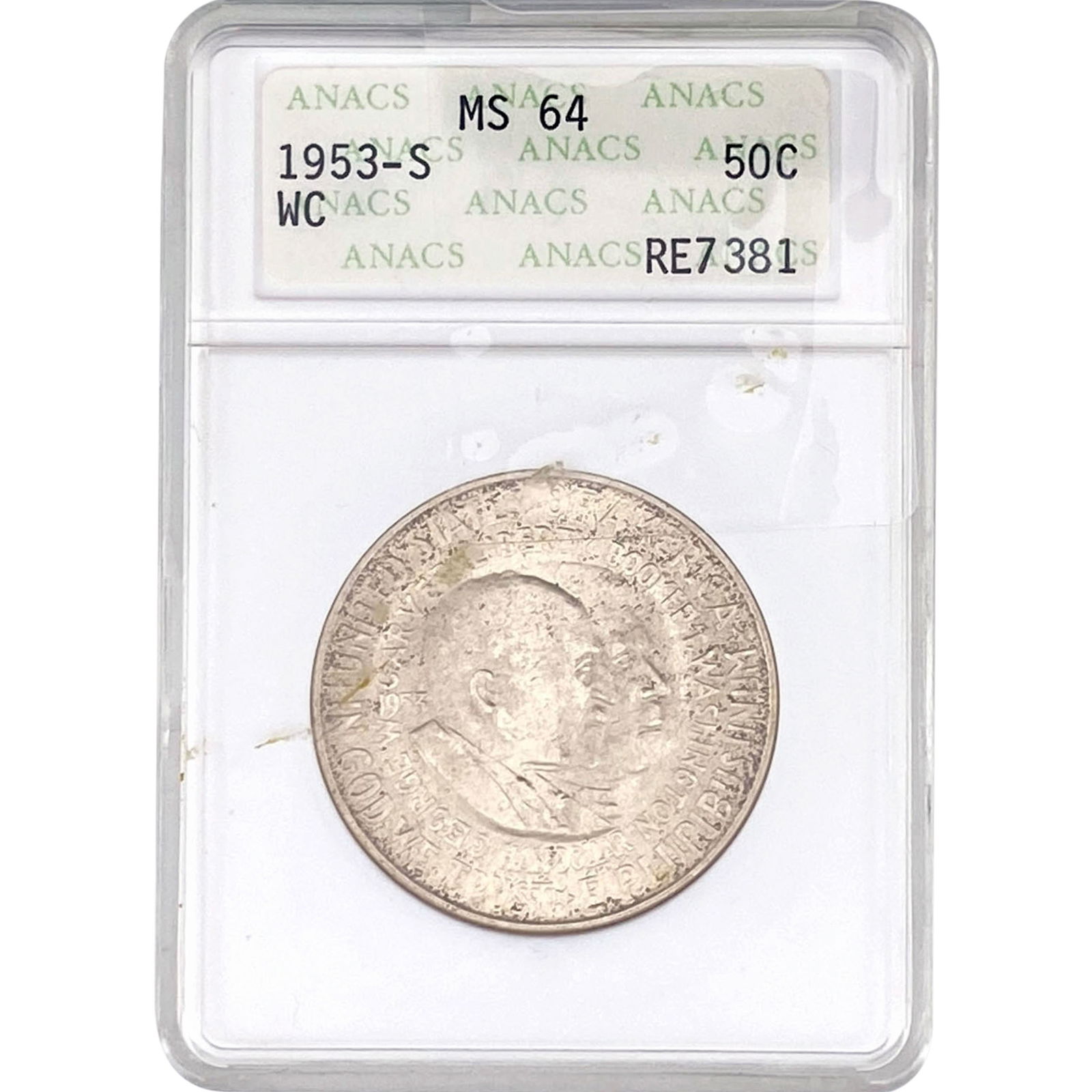 1953-S Washington Carver Half Dollar ANACS MS64 (1 of 2)
