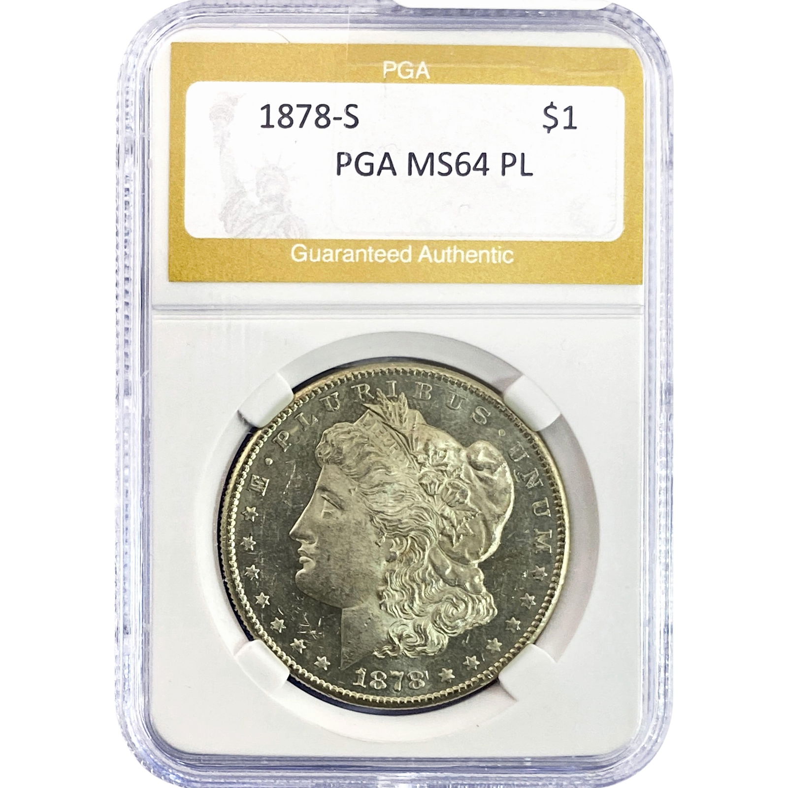 1878-S Morgan Silver Dollar PGA MS64 PL (1 of 2)