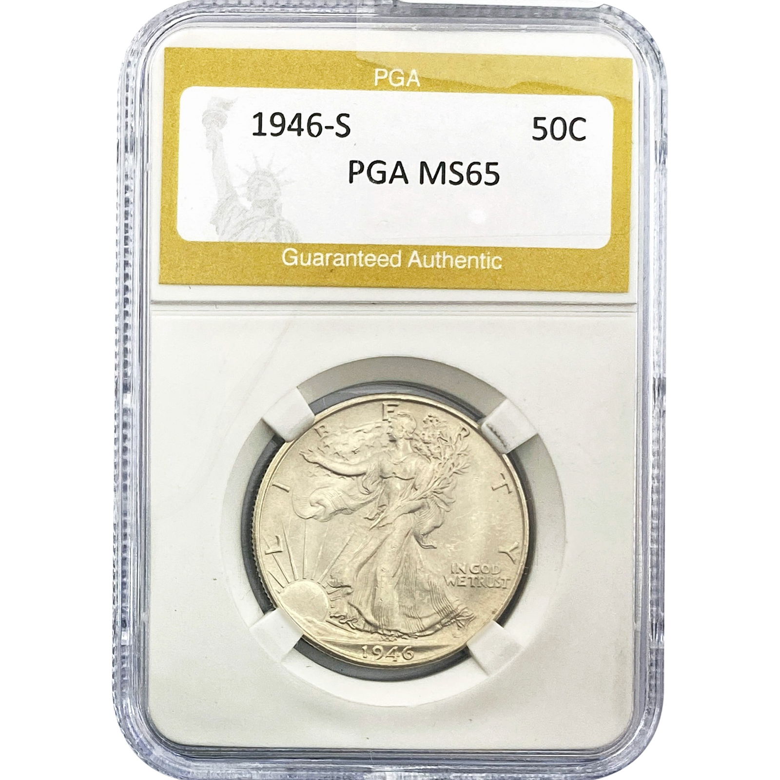 1946-S Walking Liberty Half Dollar PGA MS65 (1 of 2)