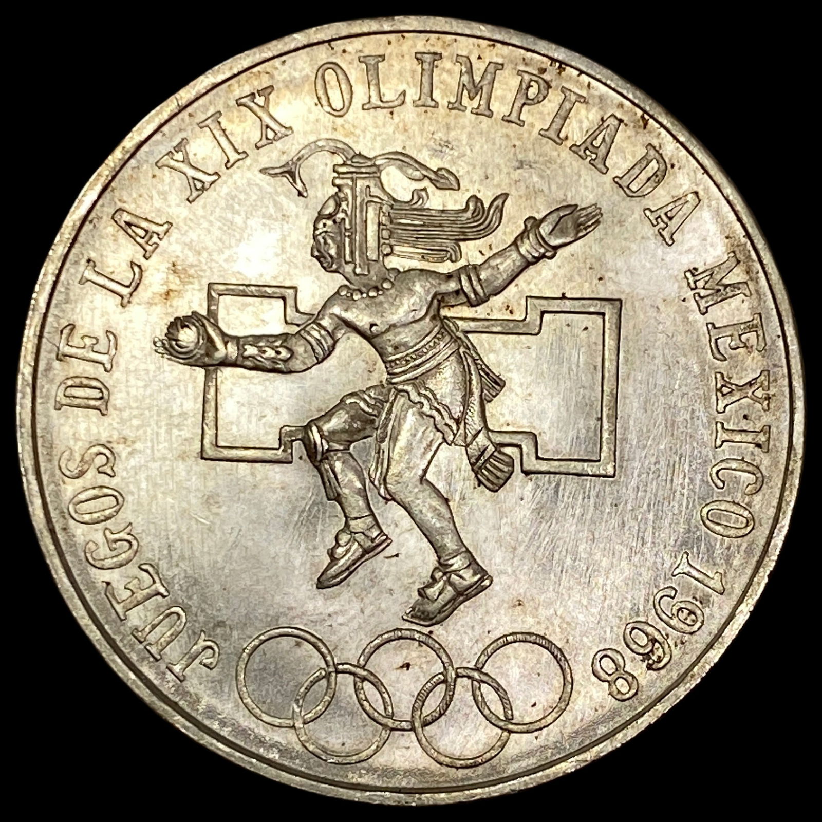 1968 Mexico Silver 25 Pesos Dancing Aztec UNCIRCULATED (1 of 2)