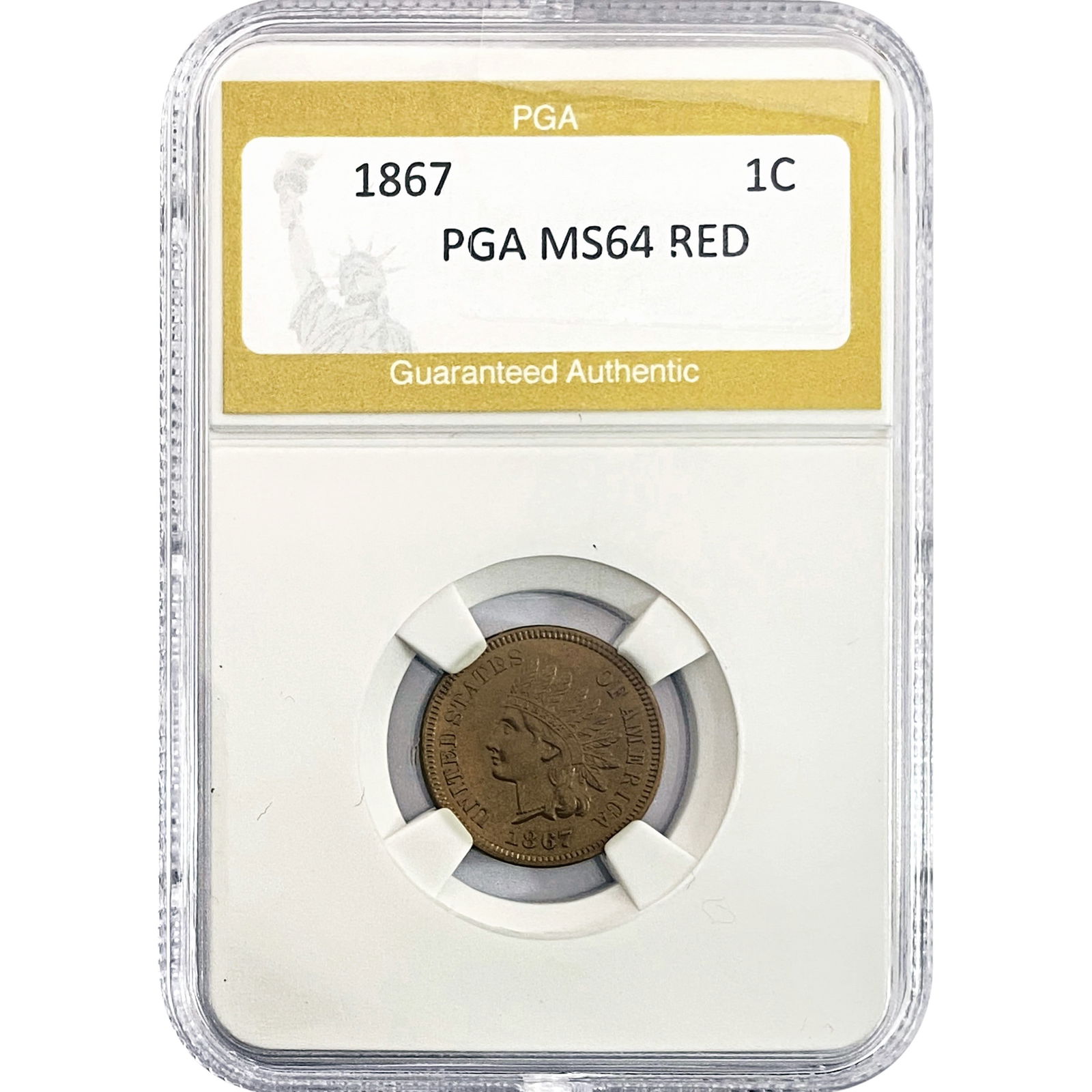 1867 Indian Head Cent PGA MS64 RED (1 of 2)