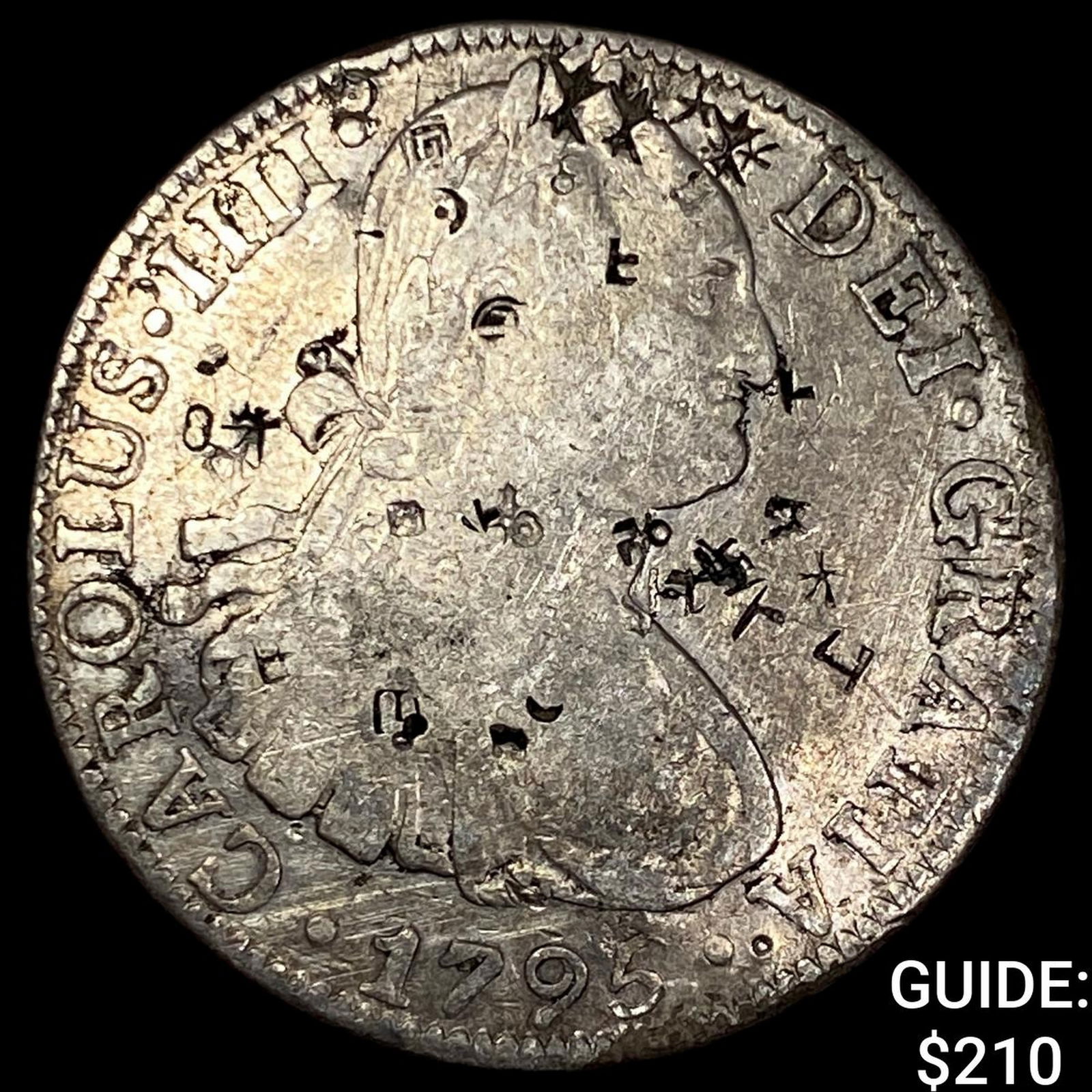 1795 Mo Mexico Silver 8 Reales Chopmarked NEARLY UNCIRCULATED (1 of 2)