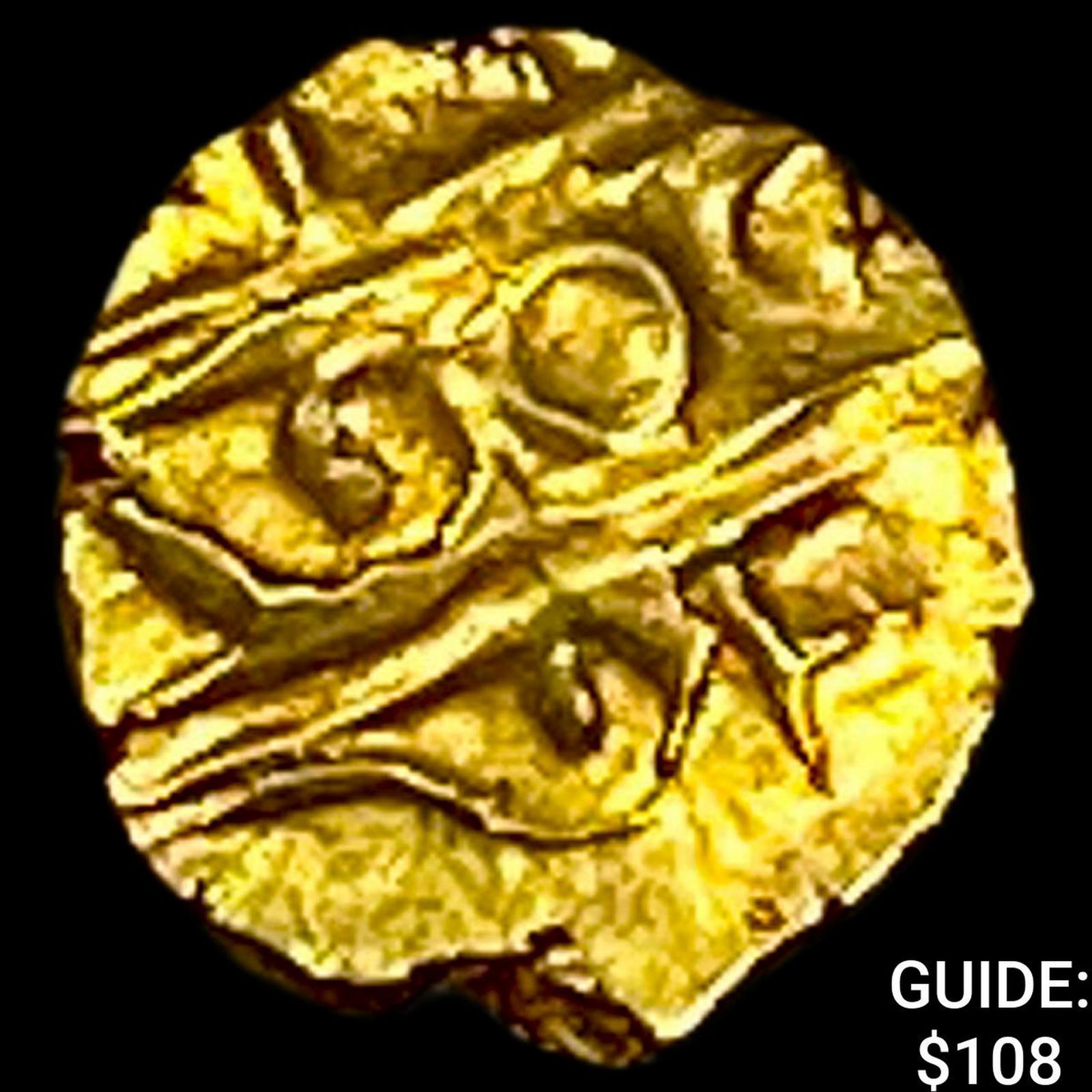 1638-1812 India Mysore .012 Gold Fanam UNCIRCULATED: 1638-1812 India Mysore .012 Gold Fanam UNCIRCULATED