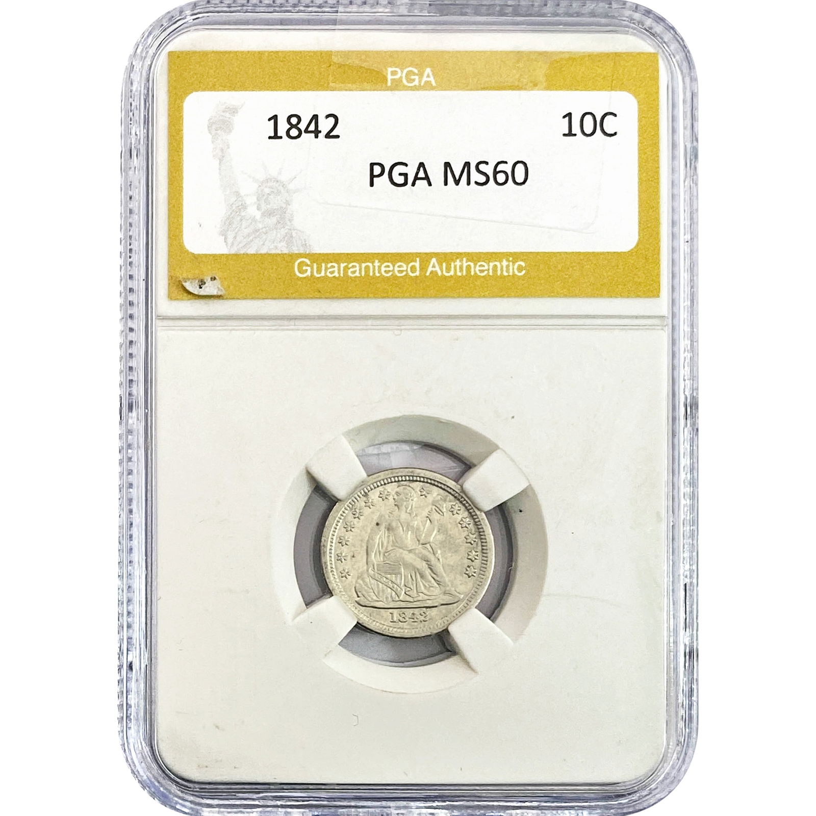 1842 Seated Liberty Dime PGA MS60 (1 of 2)