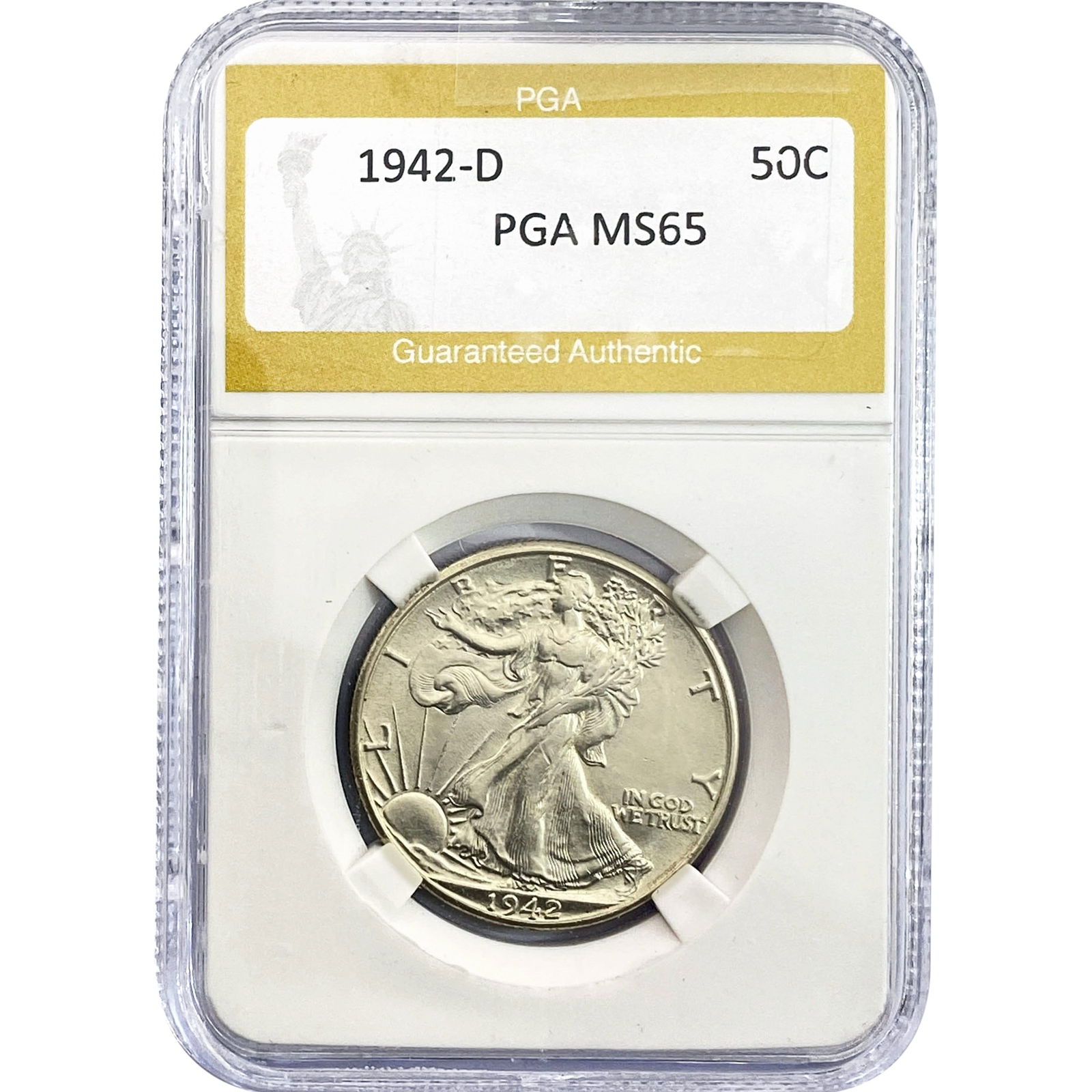 1942-D Walking Liberty Half Dollar PGA MS65 (1 of 2)