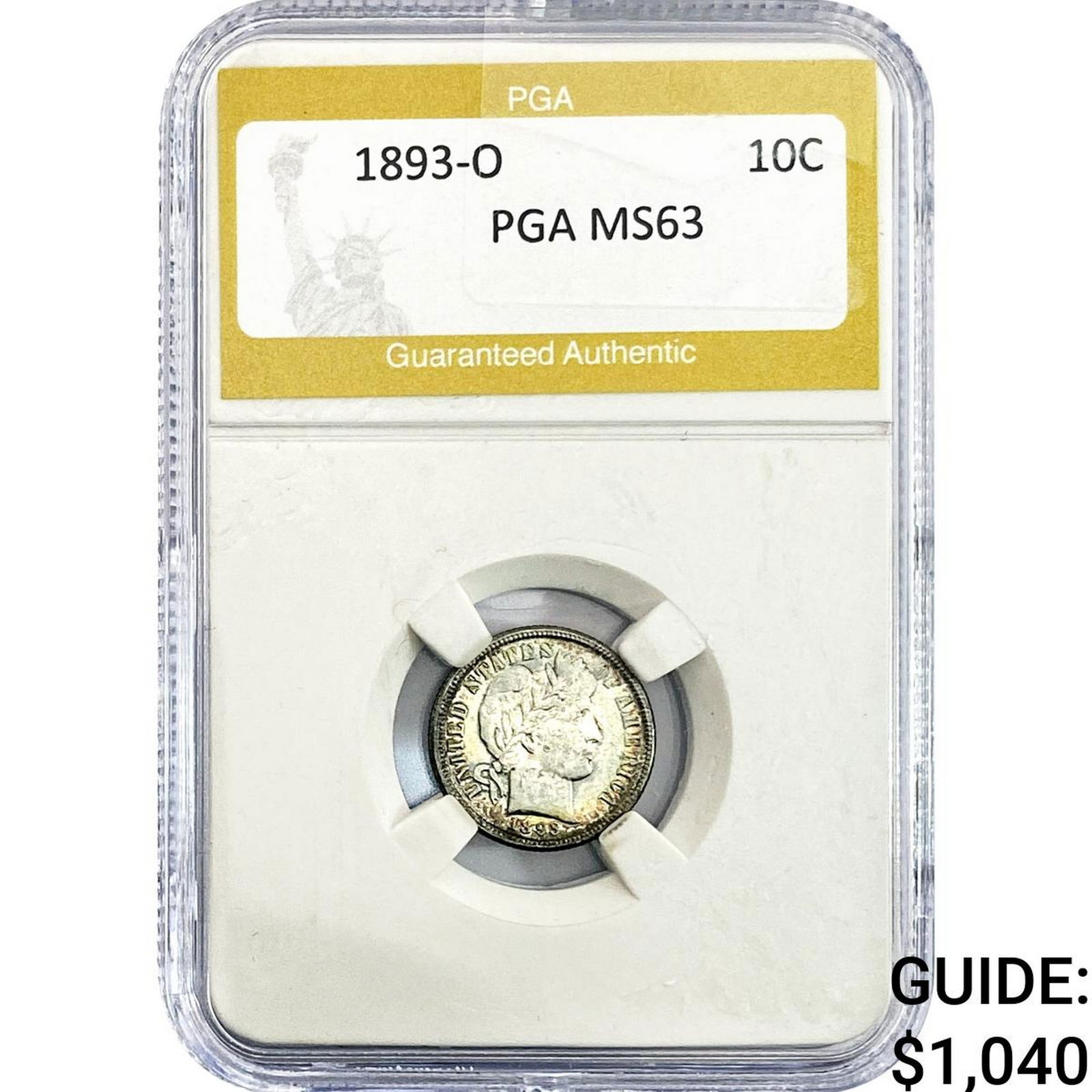 1893-O Barber Dime PGA MS63 (1 of 2)