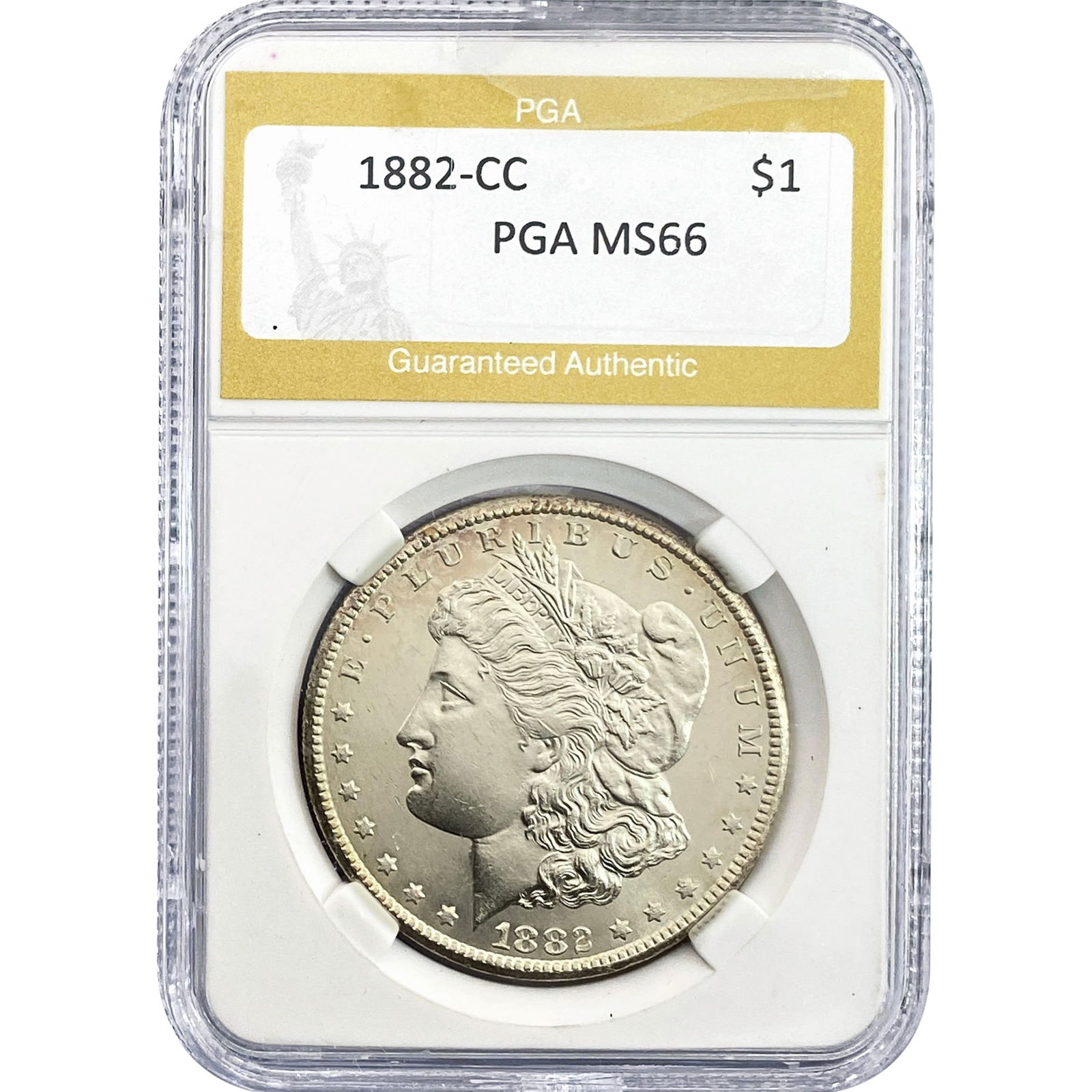 1882-CC Morgan Silver Dollar PGA MS66: 1882-CC Morgan Silver Dollar PGA MS66