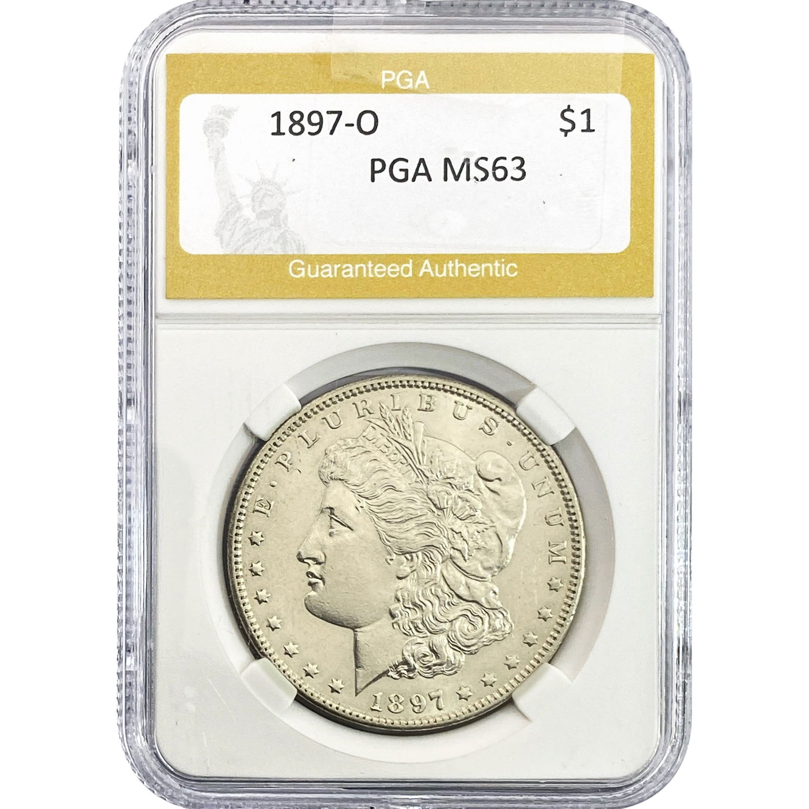 1897-O Morgan Silver Dollar PGA MS63: 1897-O Morgan Silver Dollar PGA MS63