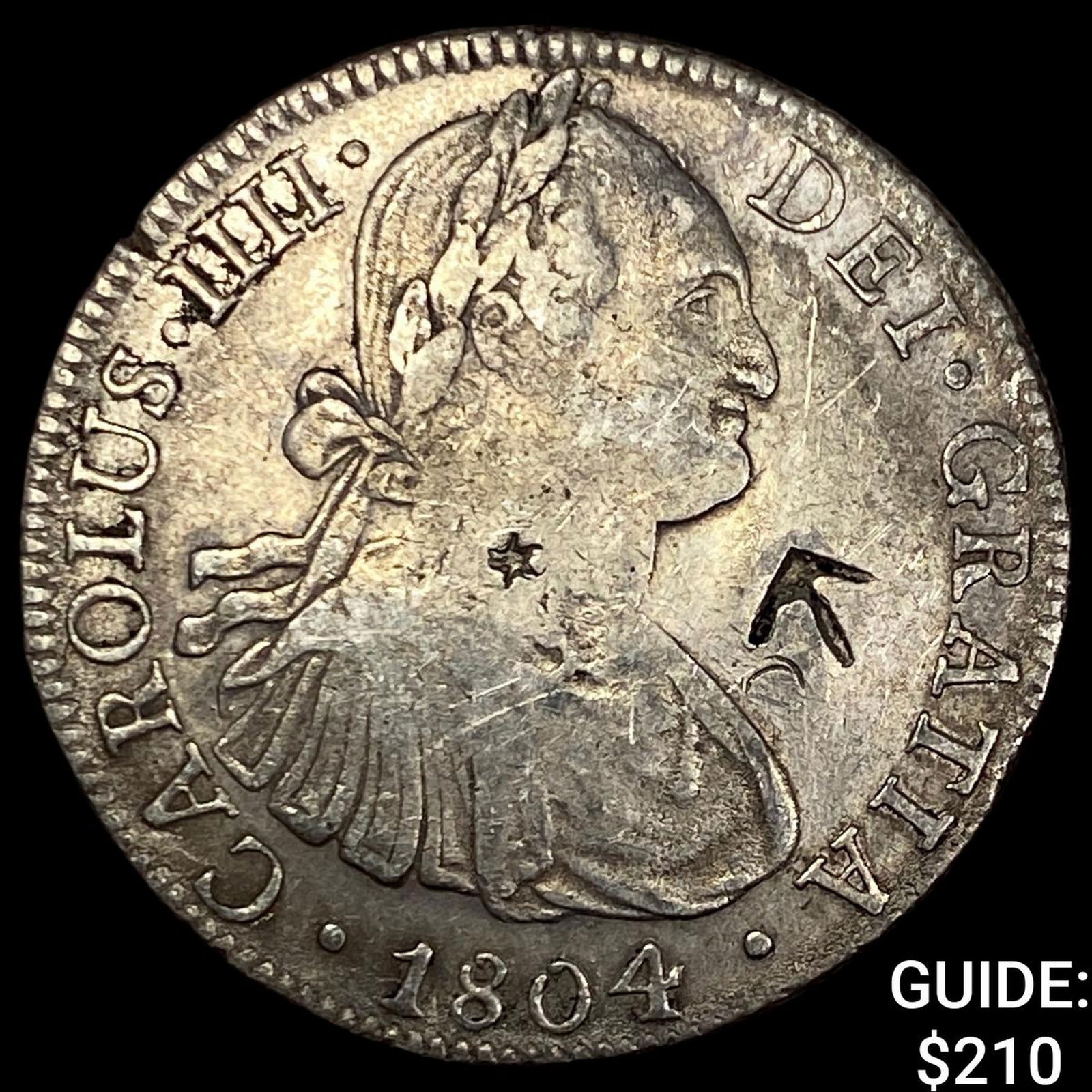 1804 Mo Mexico Silver 8 Reales Chopmarked NEARLY UNCIRCULATED (1 of 2)