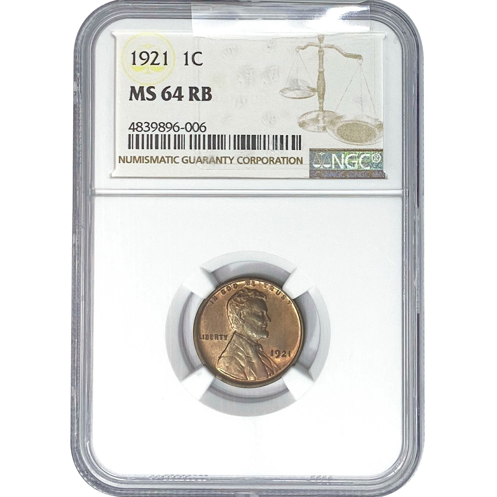 1921 Wheat Cent NGC MS64 RB (1 of 2)