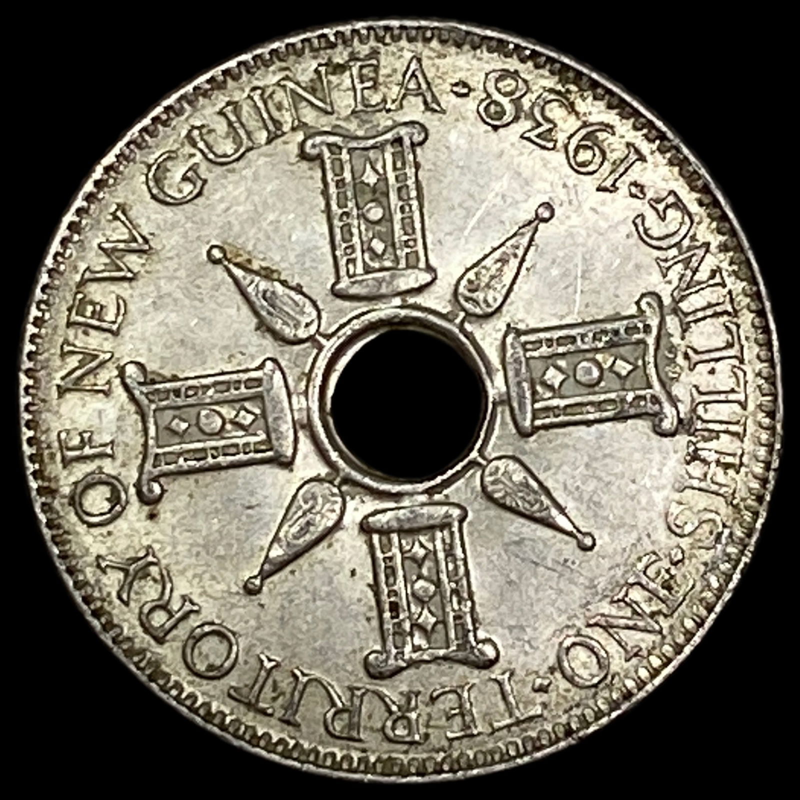 1938 New Guinea Silver Shilling UNCIRCULATED: 1938 New Guinea Silver Shilling UNCIRCULATED