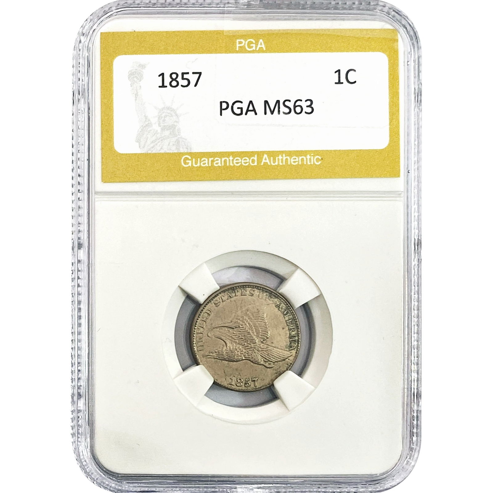 1857 Flying Eagle Cent PGA MS63 (1 of 2)