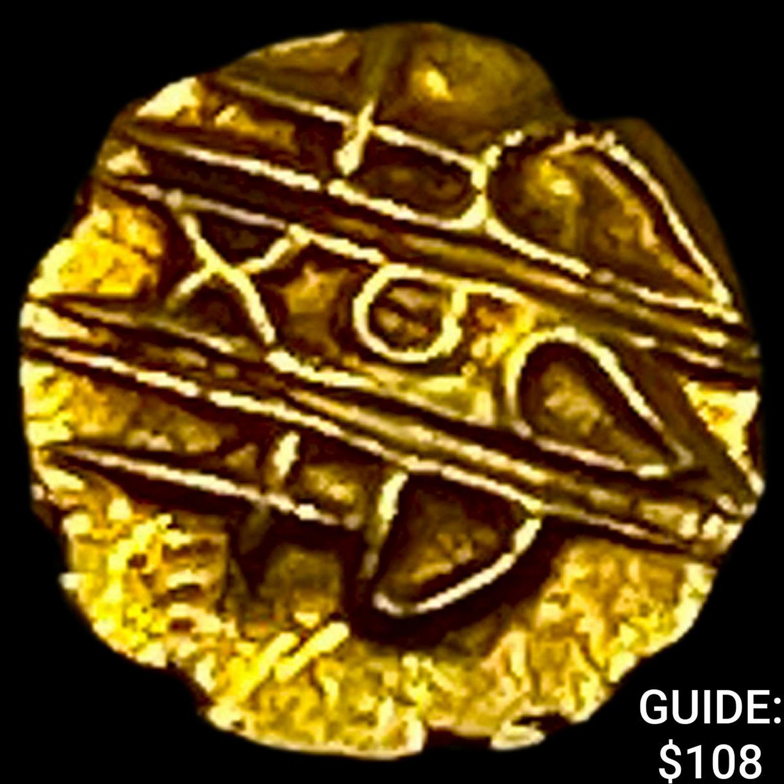 1638-1812 India Mysore .012 Gold Fanam UNCIRCULATED: 1638-1812 India Mysore .012 Gold Fanam UNCIRCULATED