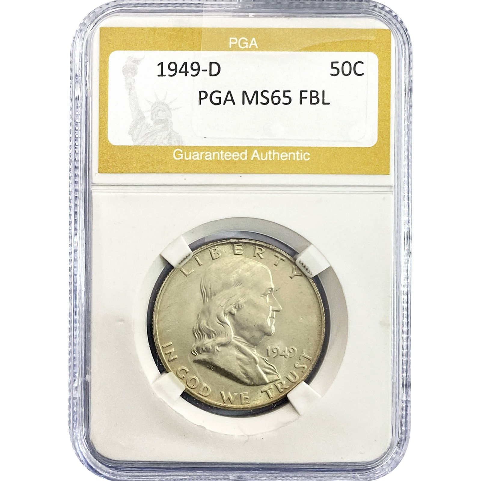 1949-D Franklin Half Dollar PGA MS65 FBL (1 of 2)